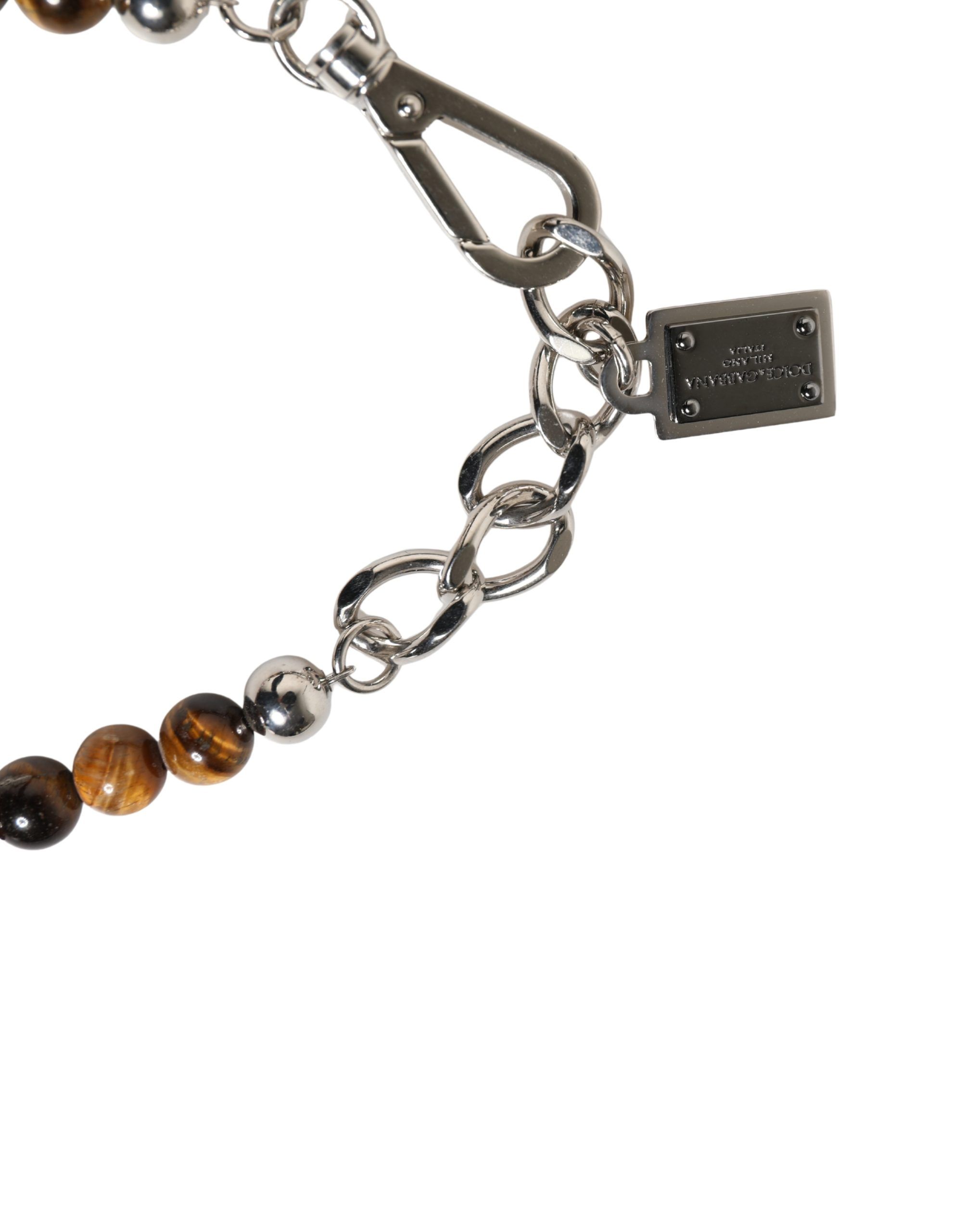 Tone Brass Chain Beaded Gem DG Logo Women's Bracelet - Dolce & Gabbana - Modalova