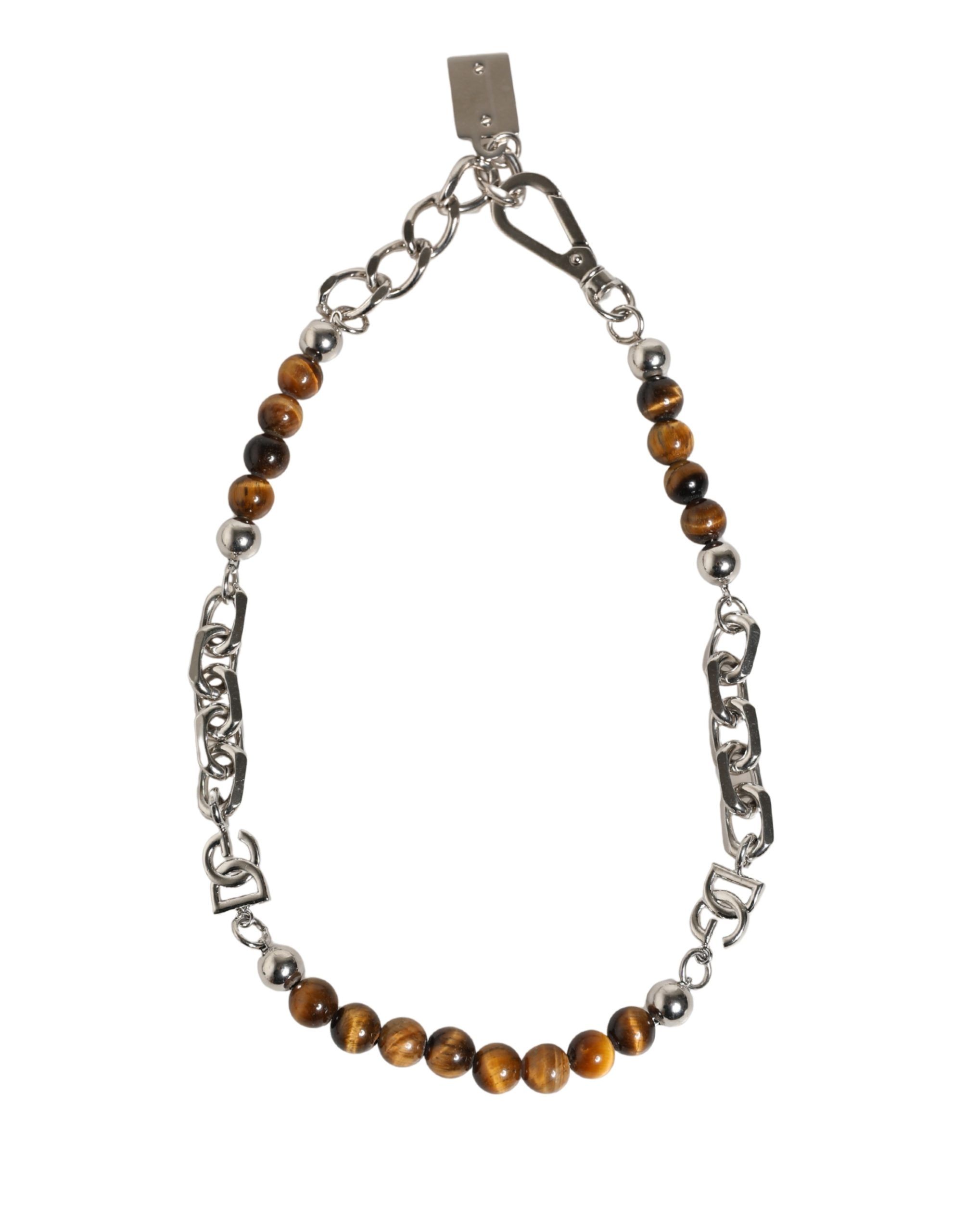 Tone Brass Chain Beaded Gem DG Logo Women's Bracelet - Dolce & Gabbana - Modalova
