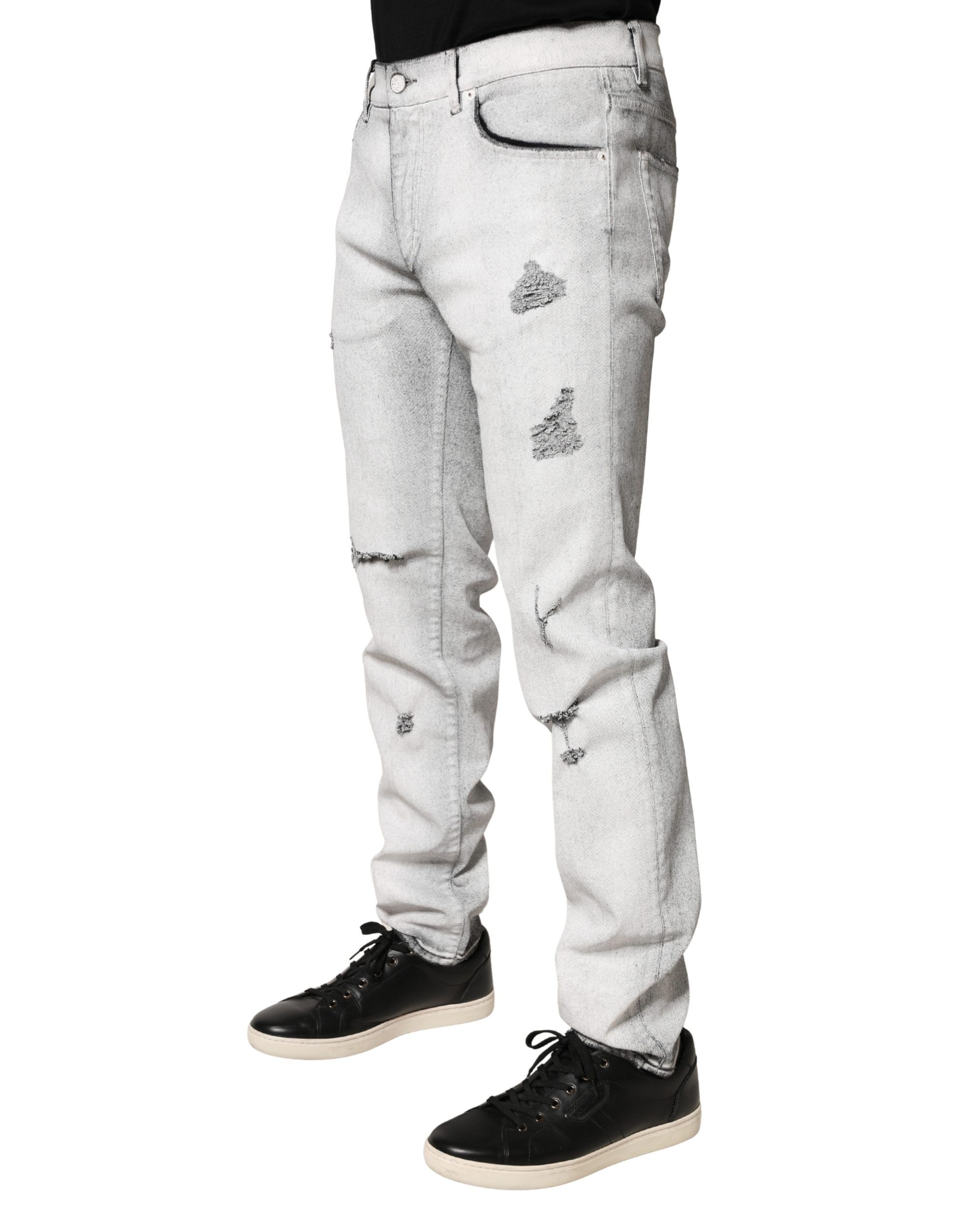 Light Distressed Skinny Men Denim Men's Jeans - Dolce & Gabbana - Modalova