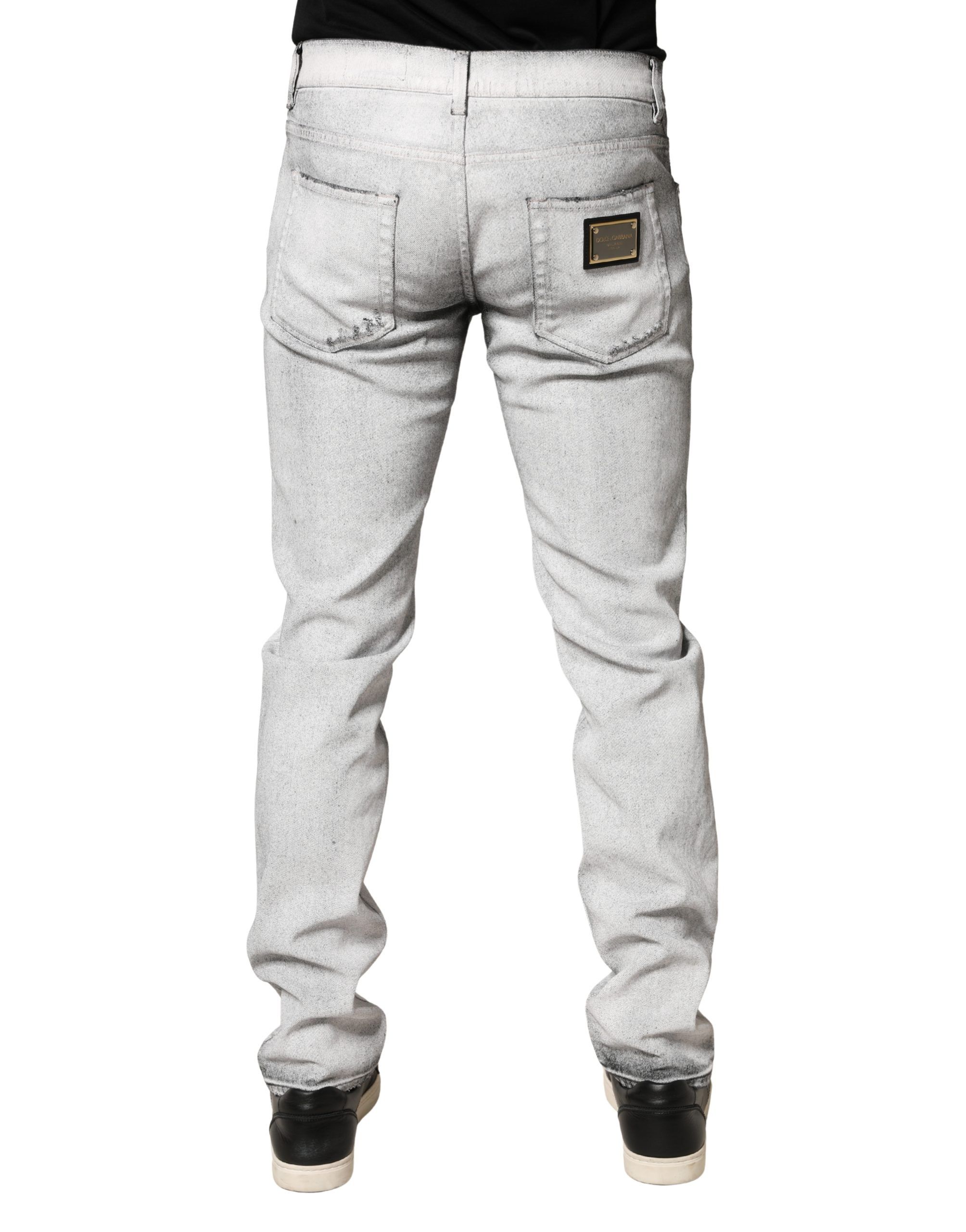 Light Distressed Skinny Men Denim Men's Jeans - Dolce & Gabbana - Modalova