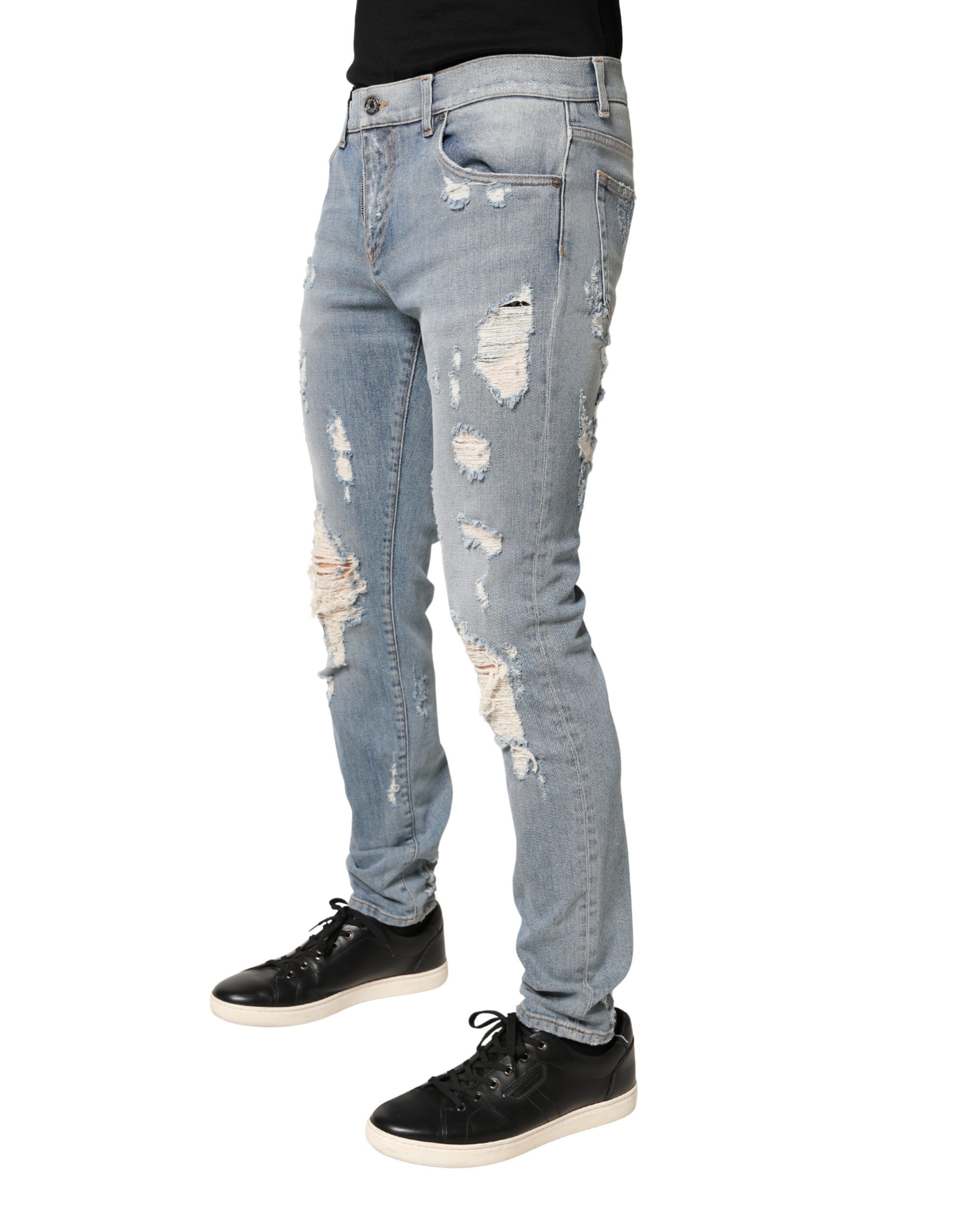 Distressed Skinny Men Denim Men's Jeans - Dolce & Gabbana - Modalova