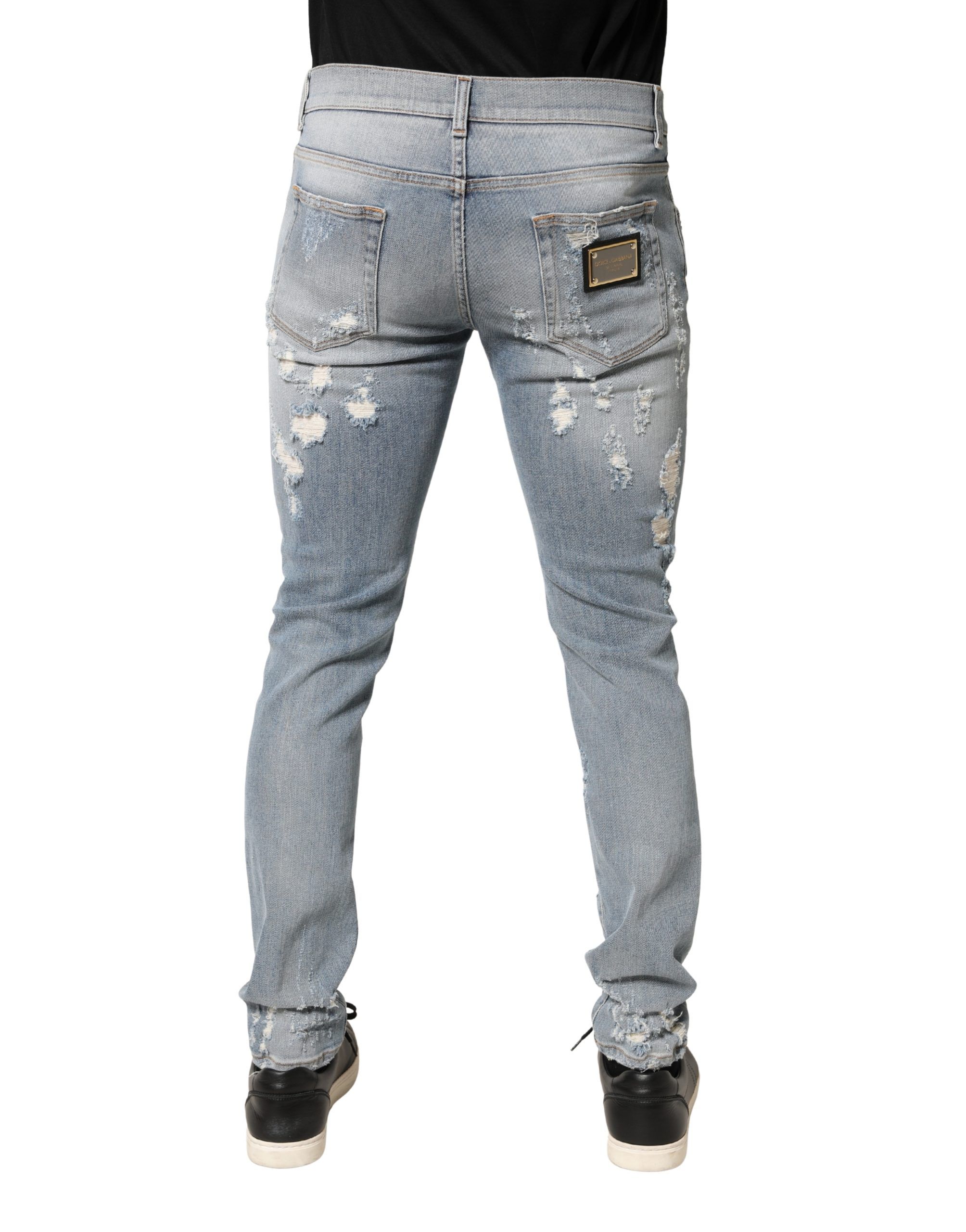 Distressed Skinny Men Denim Men's Jeans - Dolce & Gabbana - Modalova
