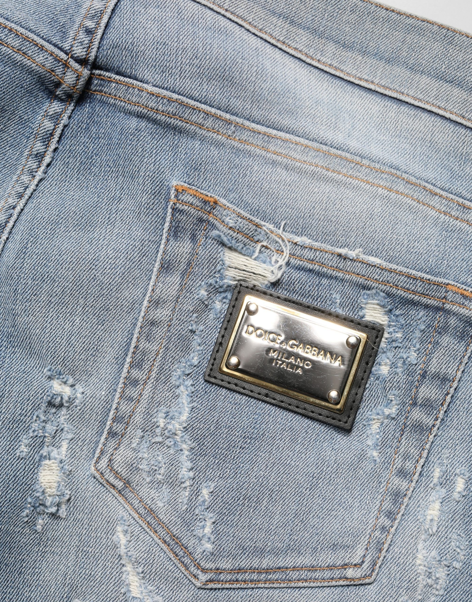 Distressed Skinny Men Denim Men's Jeans - Dolce & Gabbana - Modalova