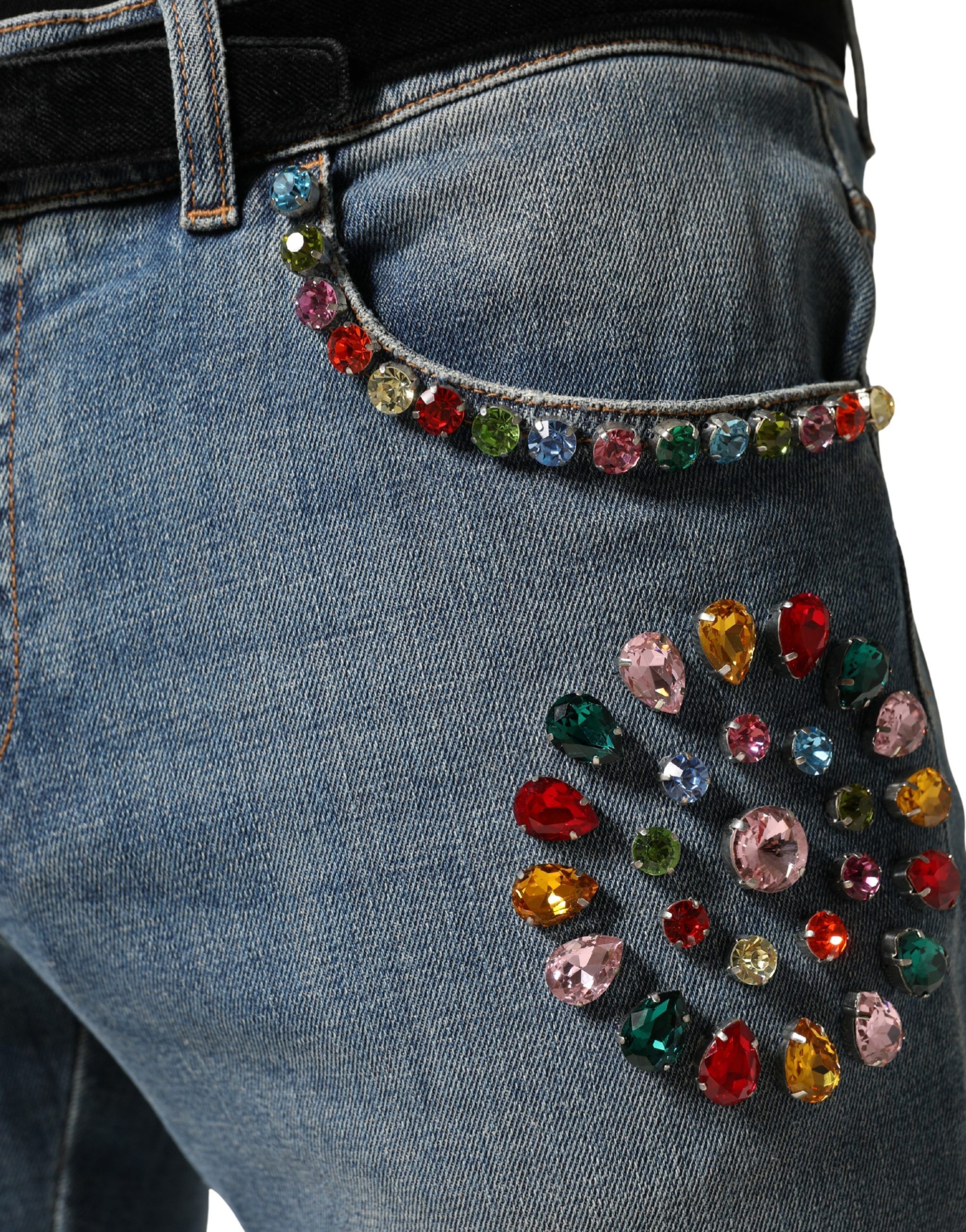 Embellished Loose Cotton Men Denim Men's Jeans - Dolce & Gabbana - Modalova
