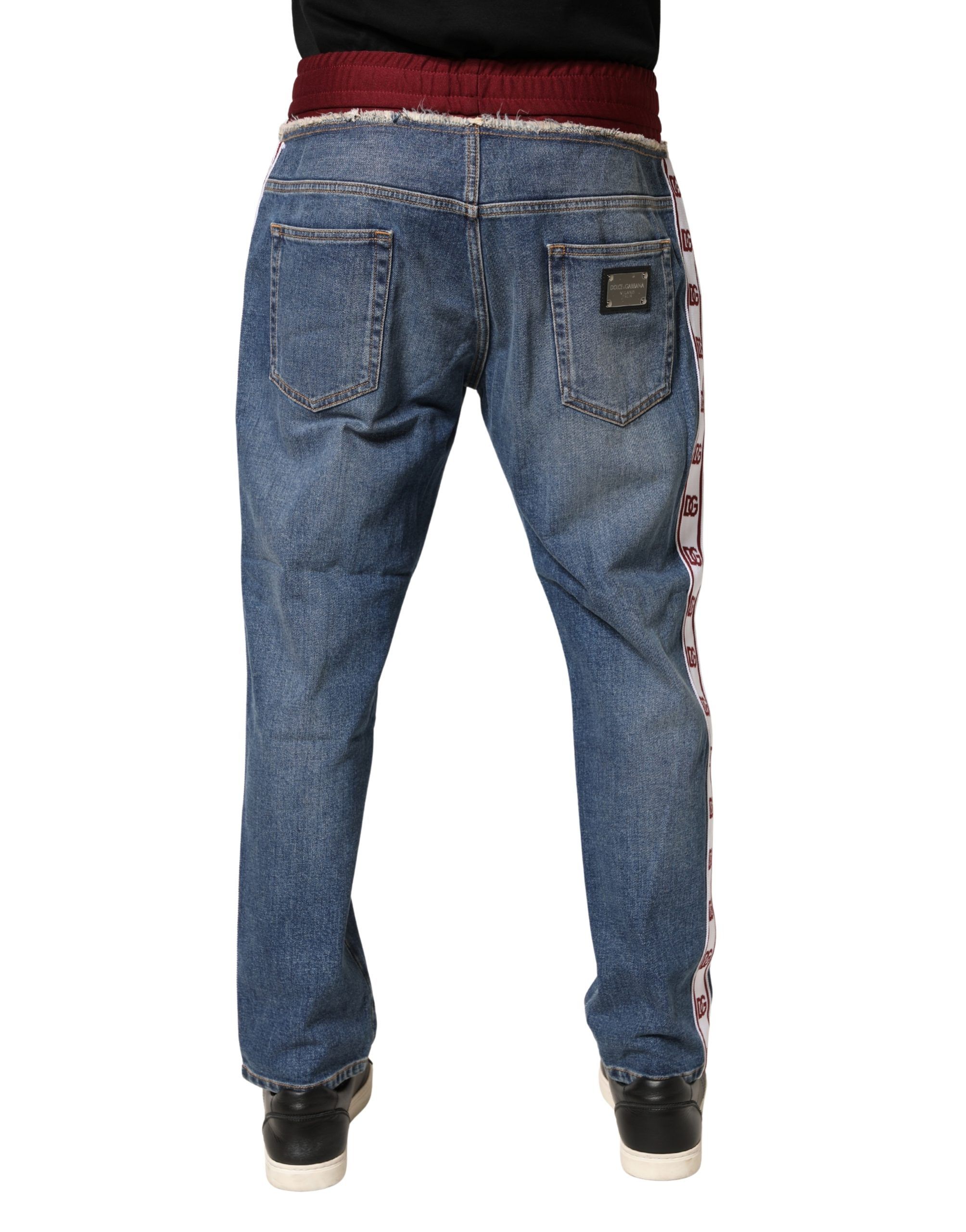 Cotton Drawstring Straight Denim Men's Jeans - Dolce & Gabbana - Modalova