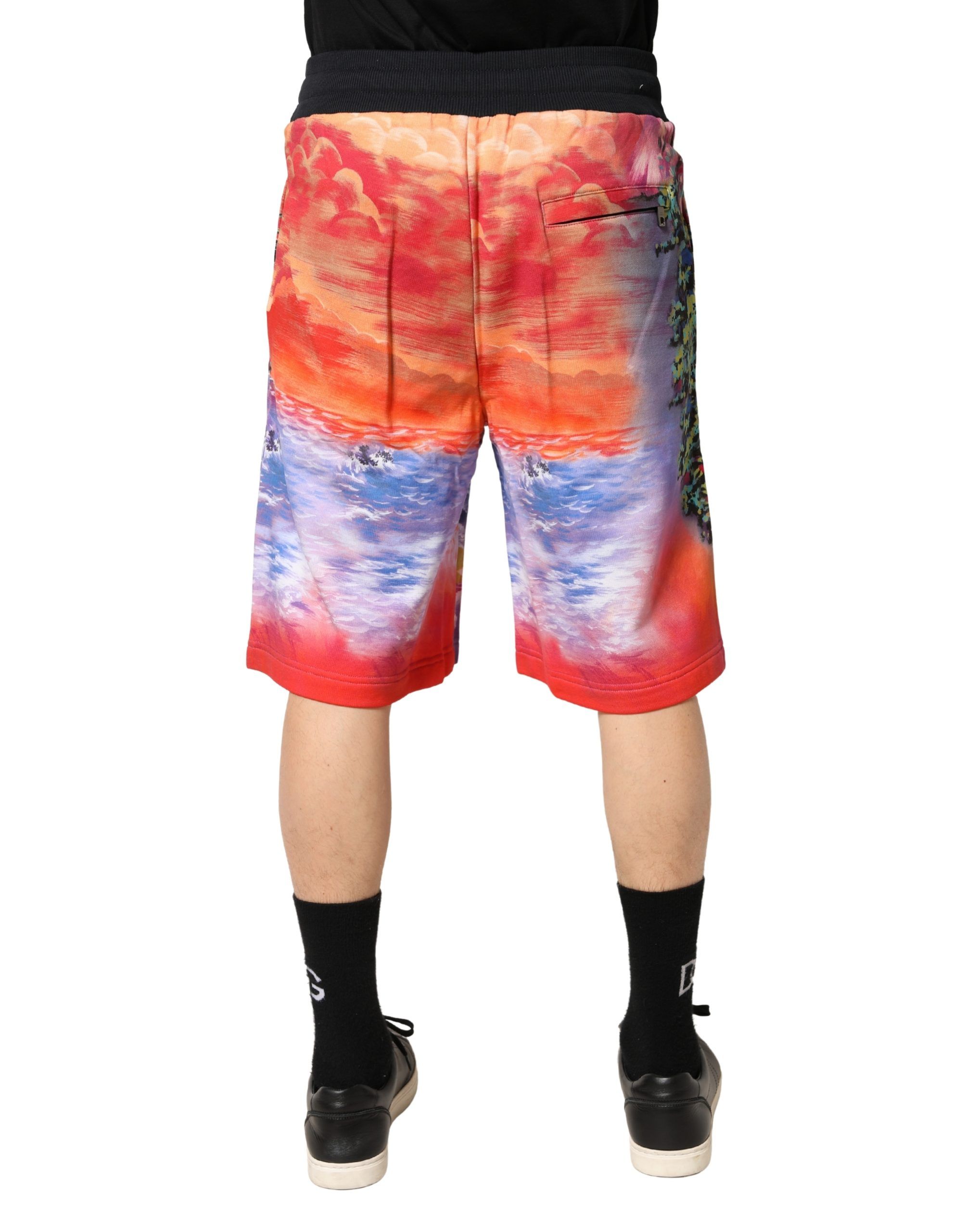 Graphic Print Cotton Bermuda Men's Shorts - Dolce & Gabbana - Modalova
