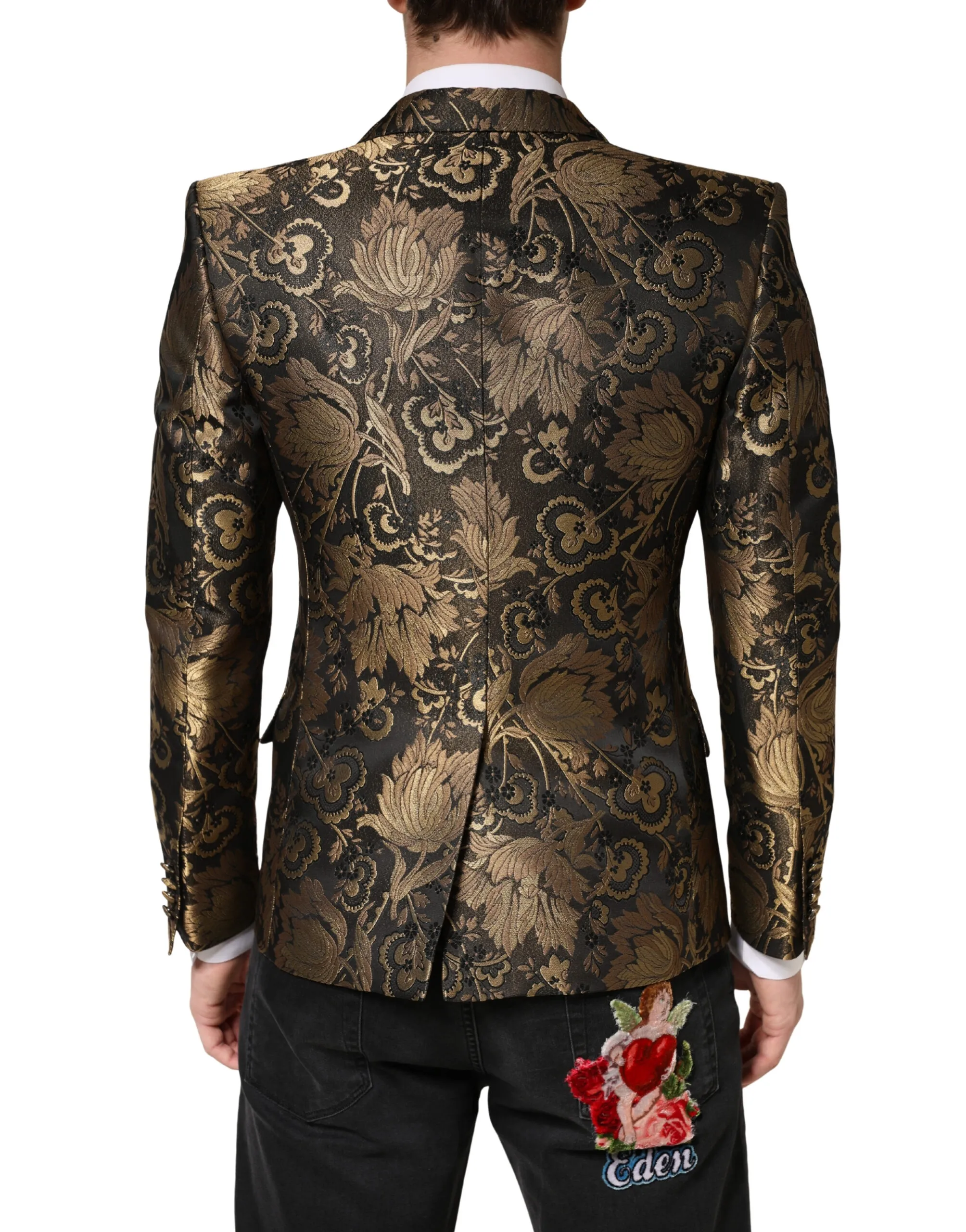 Jacquard Single Breasted Tuxedo Men's Blazer - Dolce & Gabbana - Modalova