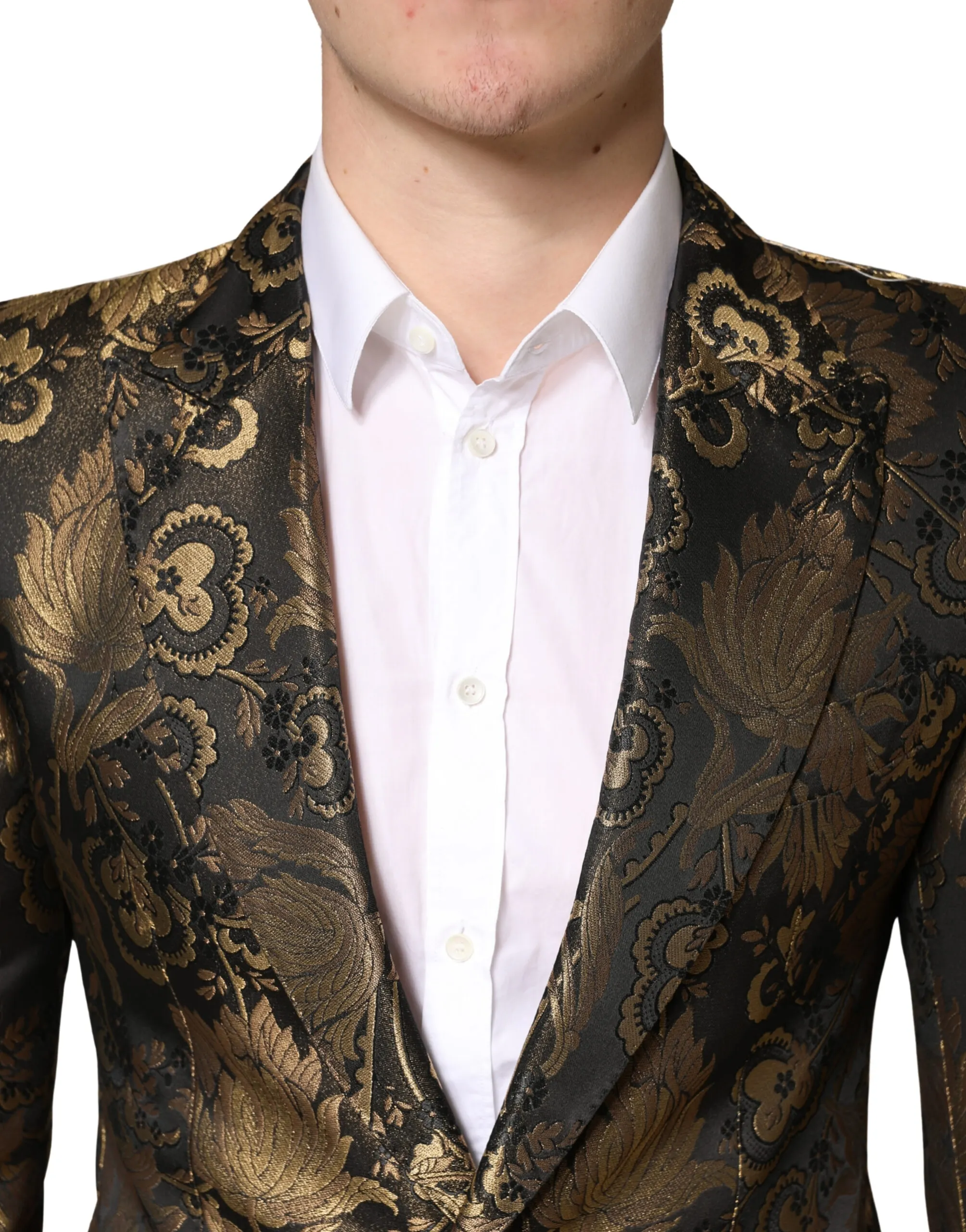Jacquard Single Breasted Tuxedo Men's Blazer - Dolce & Gabbana - Modalova