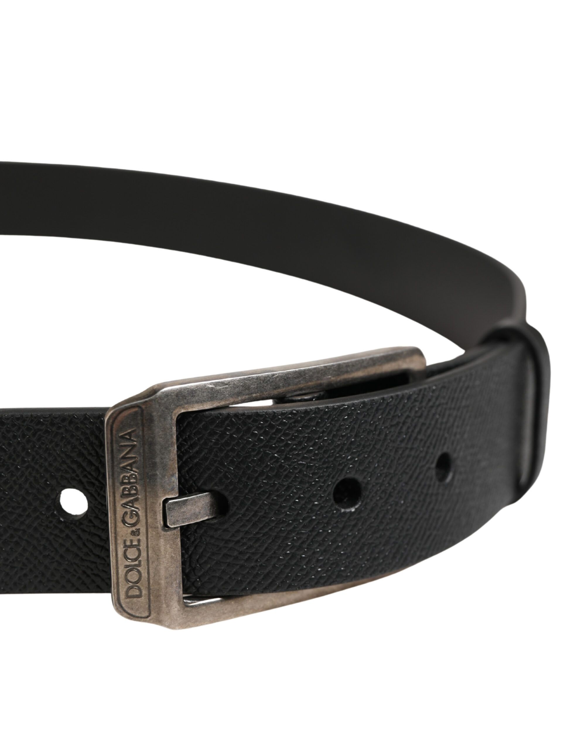 Calf Leather Silver Metal Buckle Men's Belt - Dolce & Gabbana - Modalova
