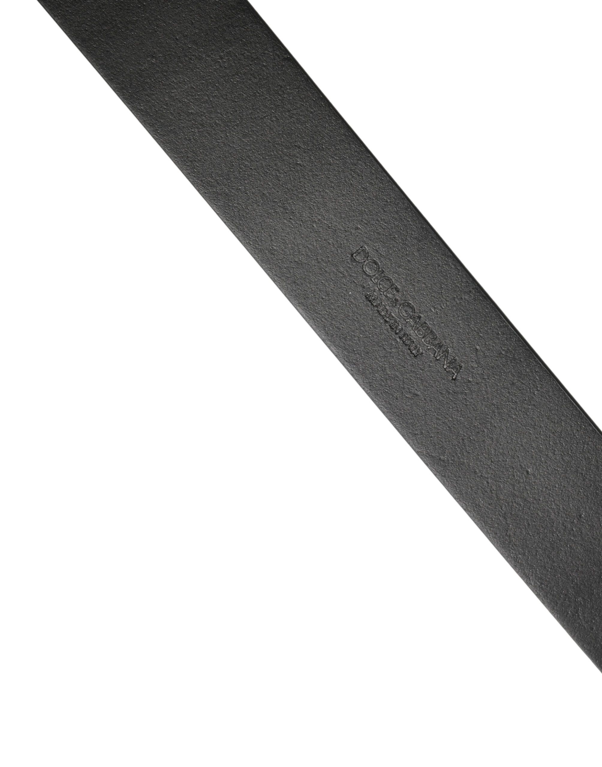 Calf Leather Silver Metal Buckle Men's Belt - Dolce & Gabbana - Modalova
