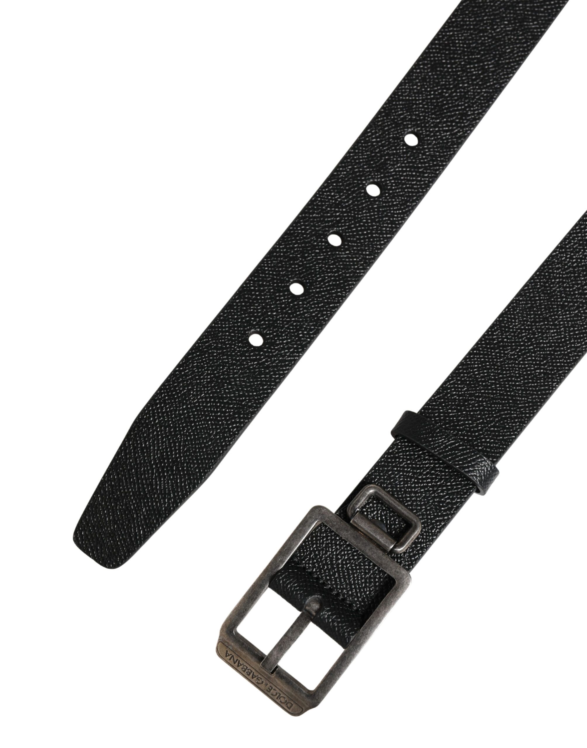 Calf Leather Silver Metal Buckle Men's Belt - Dolce & Gabbana - Modalova