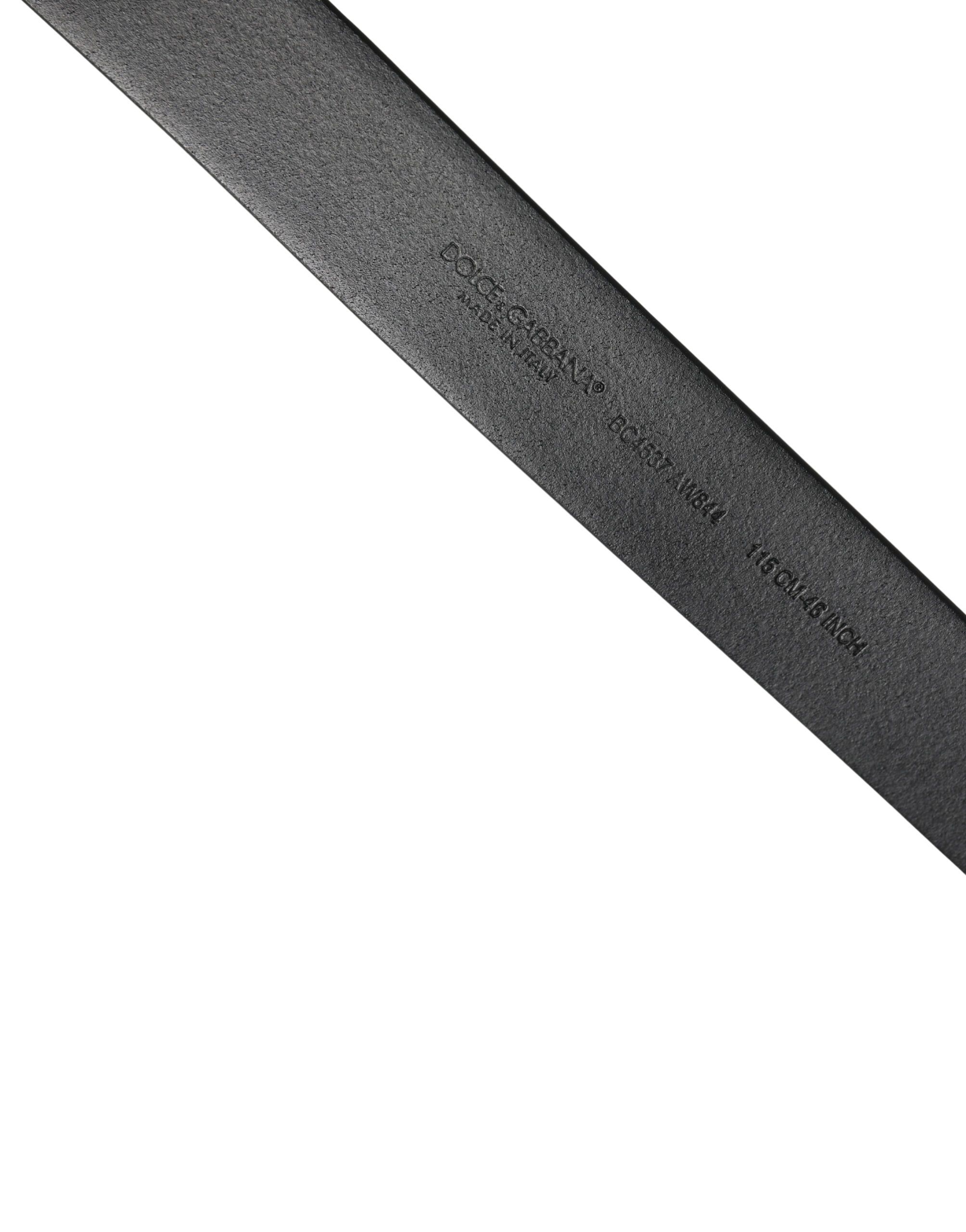 Calf Leather Silver Metal Buckle Men's Belt - Dolce & Gabbana - Modalova