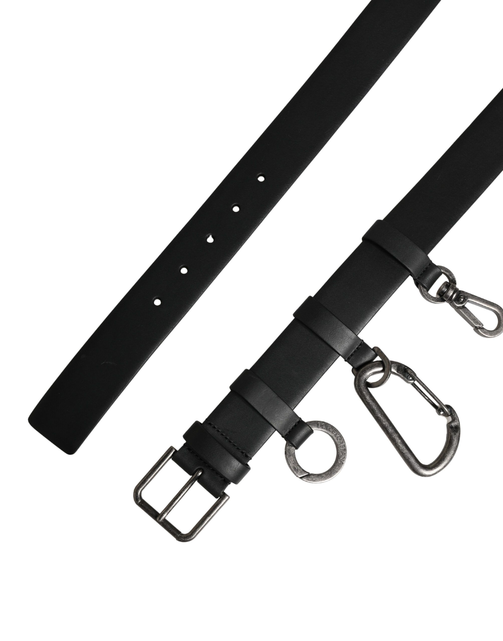 Calf Leather Silver Metal Buckle Men's Belt - Dolce & Gabbana - Modalova