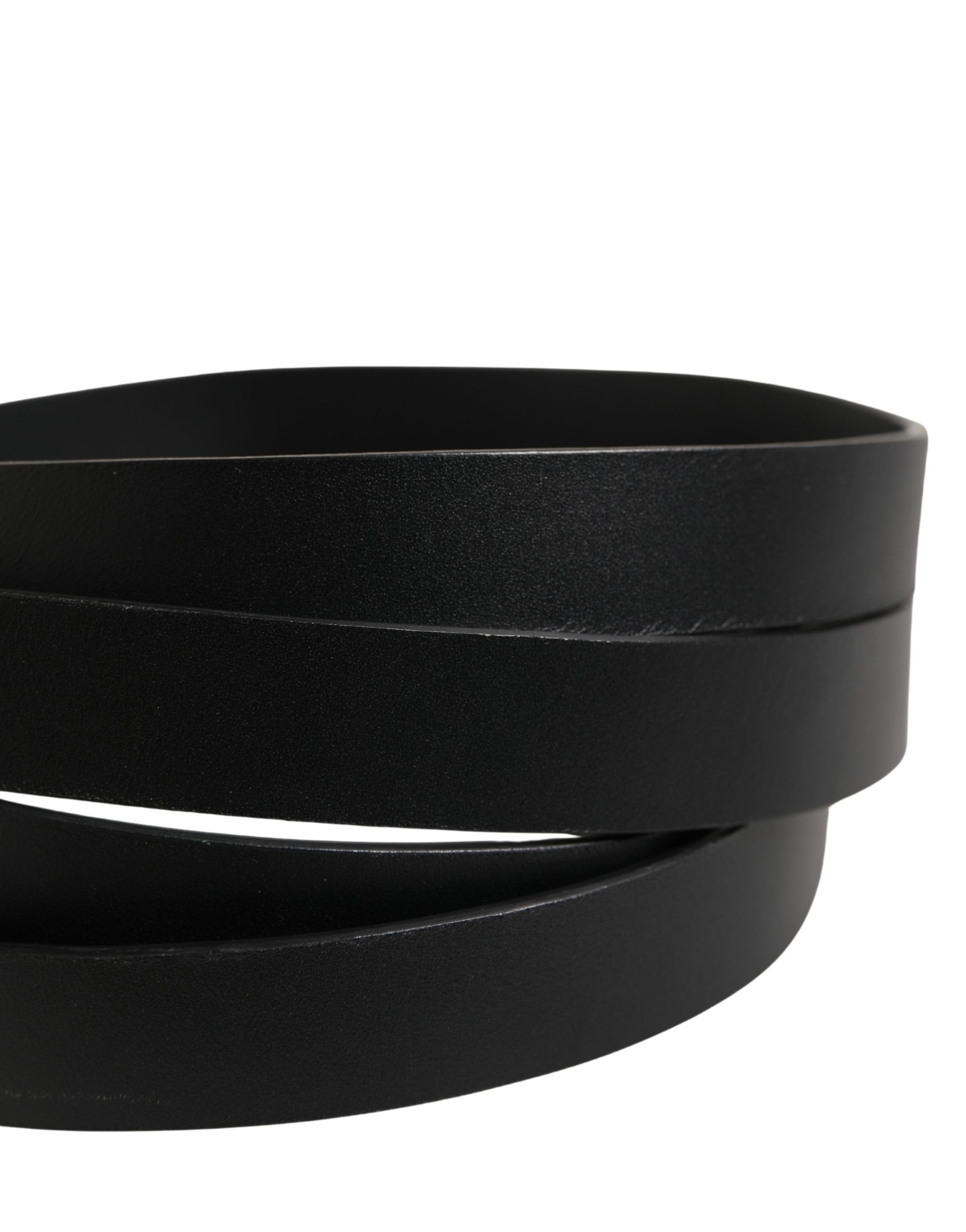 Double Strap Leather Silver Buckle Men's Belt - Dolce & Gabbana - Modalova