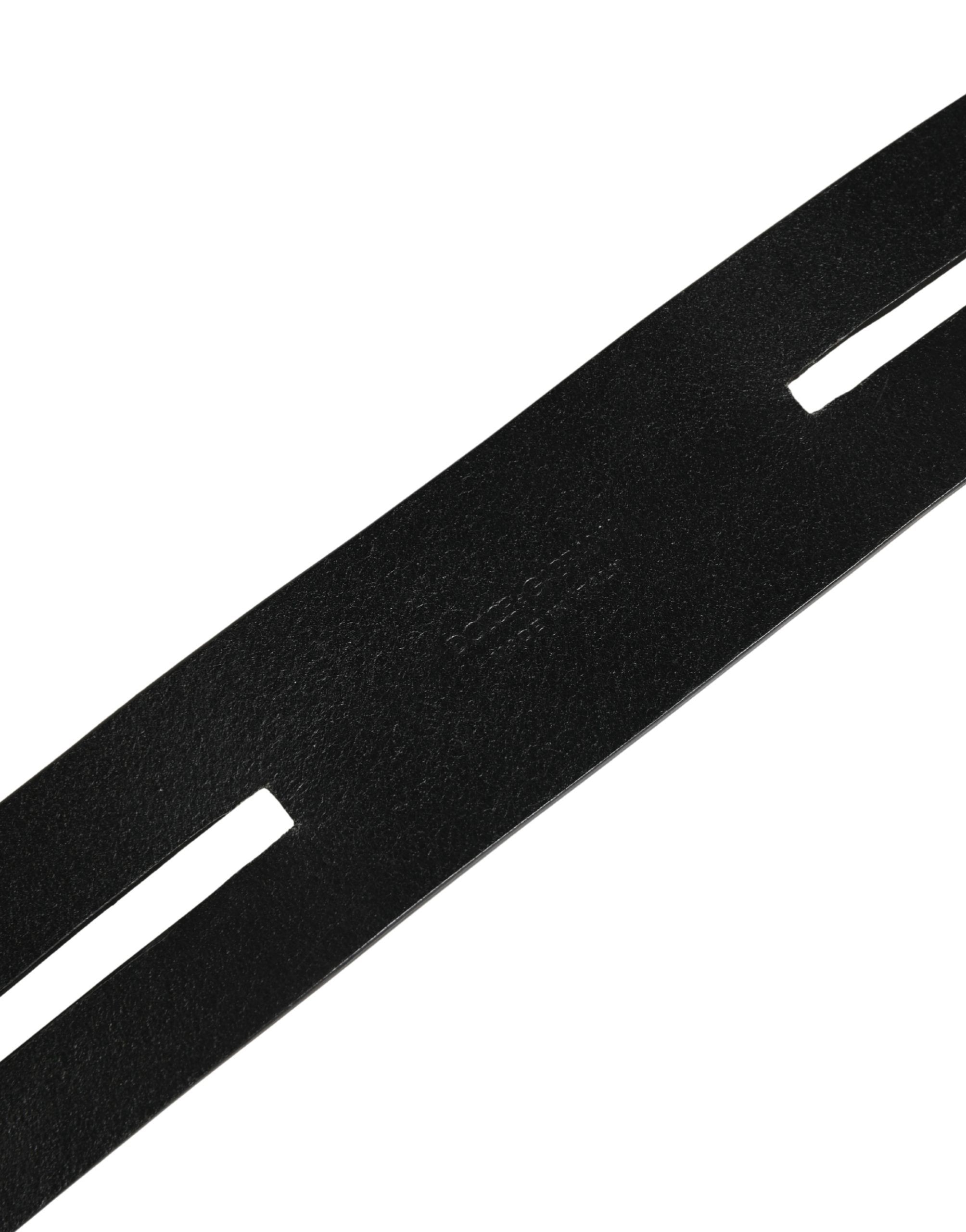 Double Strap Leather Silver Buckle Men's Belt - Dolce & Gabbana - Modalova