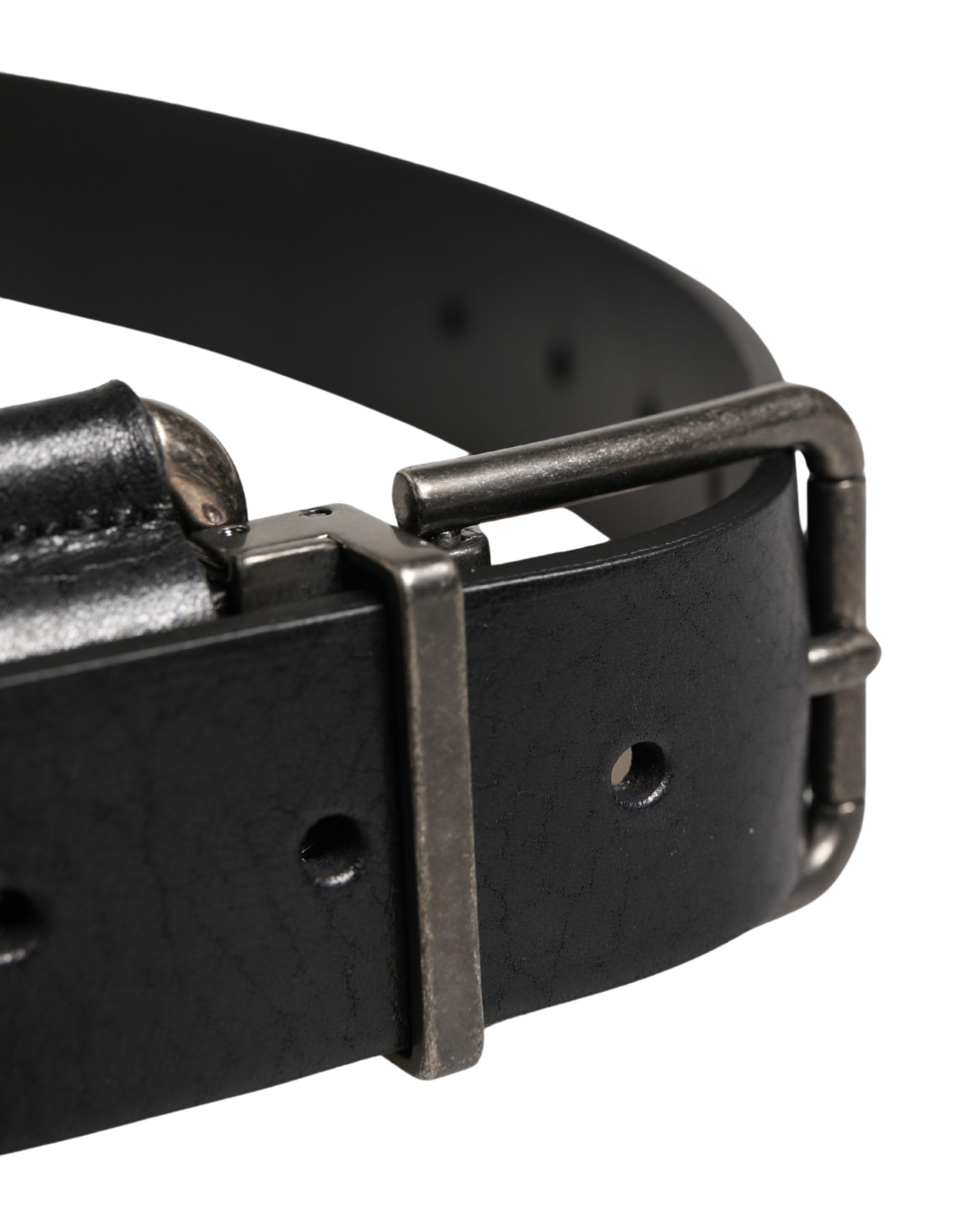 Calf Leather Silver Metal Buckle Men's Belt - Dolce & Gabbana - Modalova