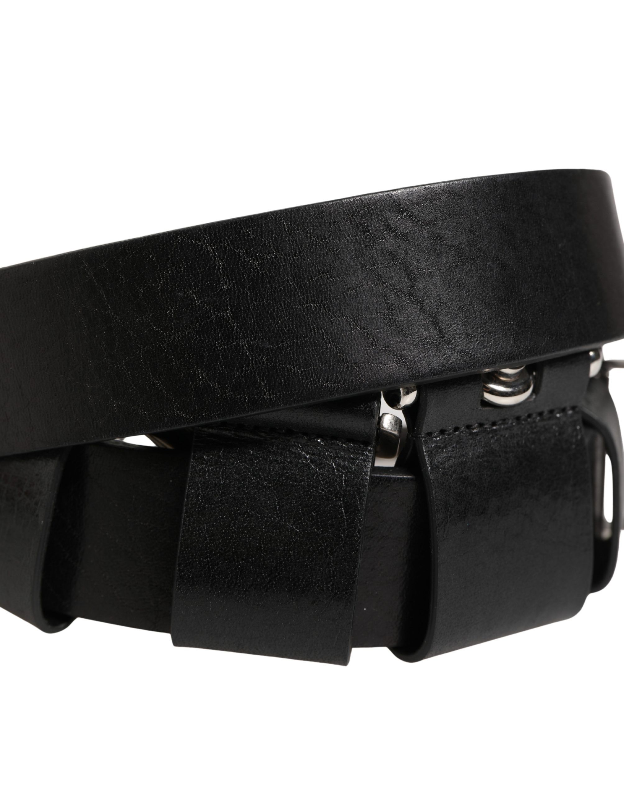 Calf Leather Silver Metal Buckle Men's Belt - Dolce & Gabbana - Modalova