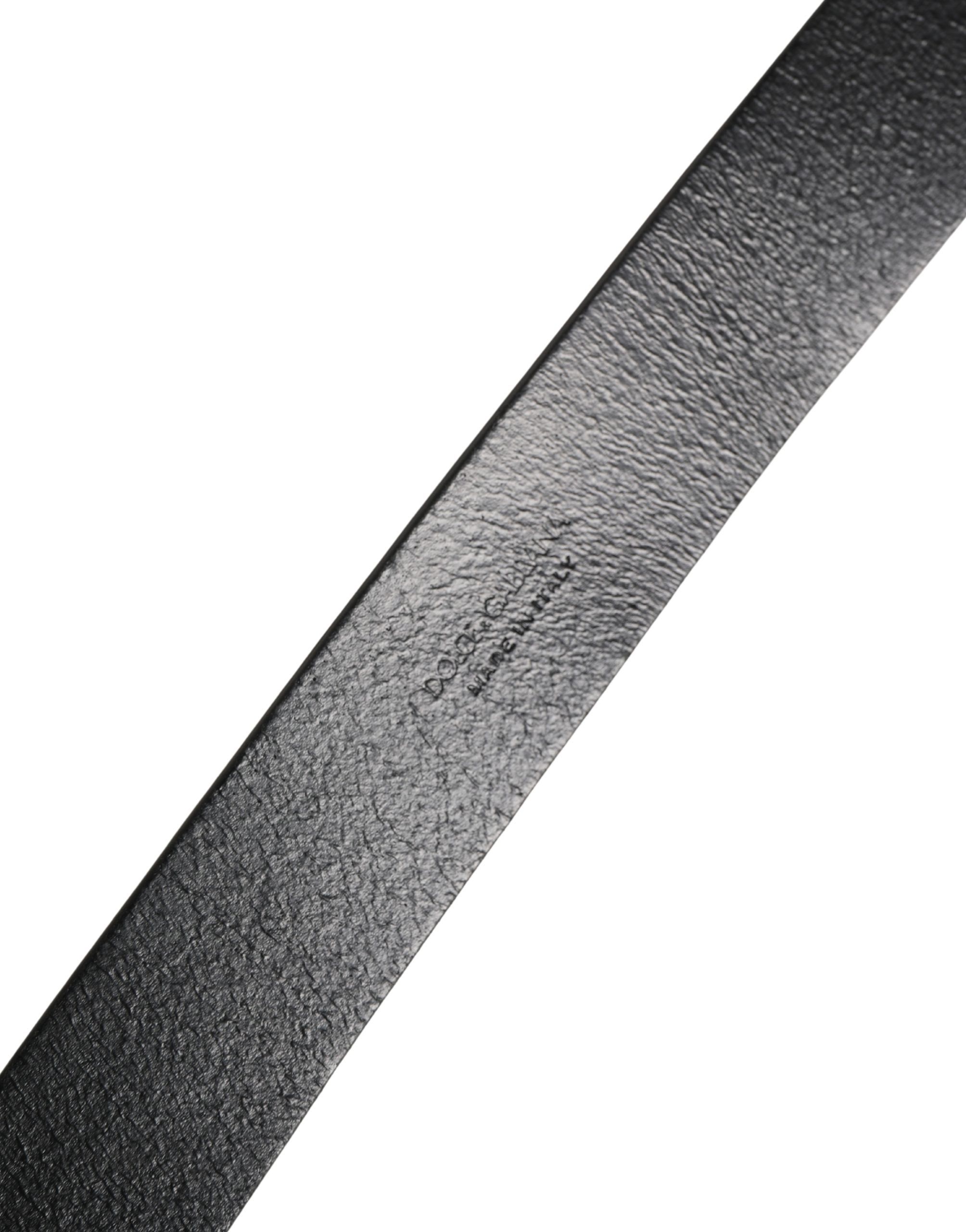 Calf Leather Silver Metal Buckle Men's Belt - Dolce & Gabbana - Modalova