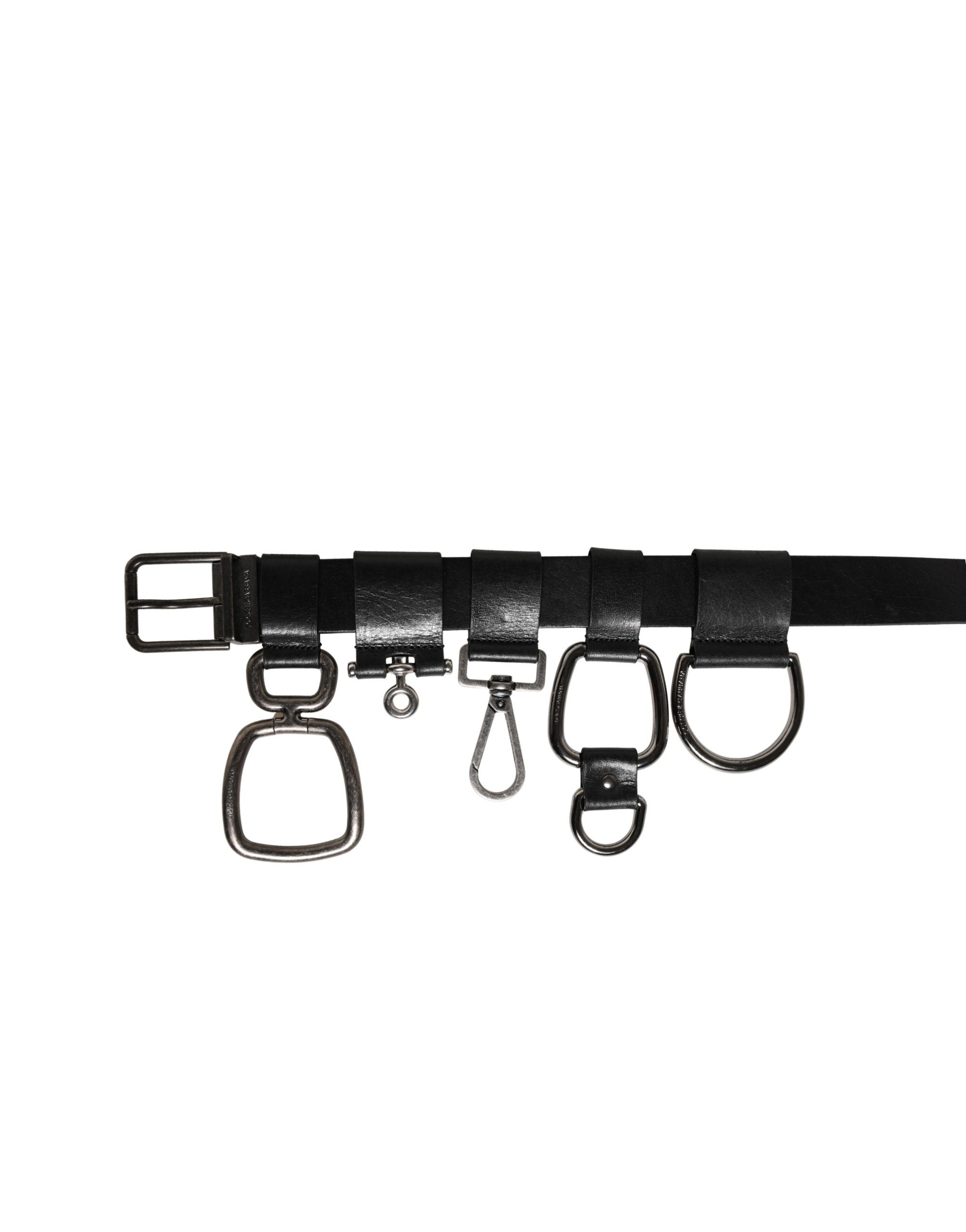 Calf Leather Silver Metal Buckle Men's Belt - Dolce & Gabbana - Modalova
