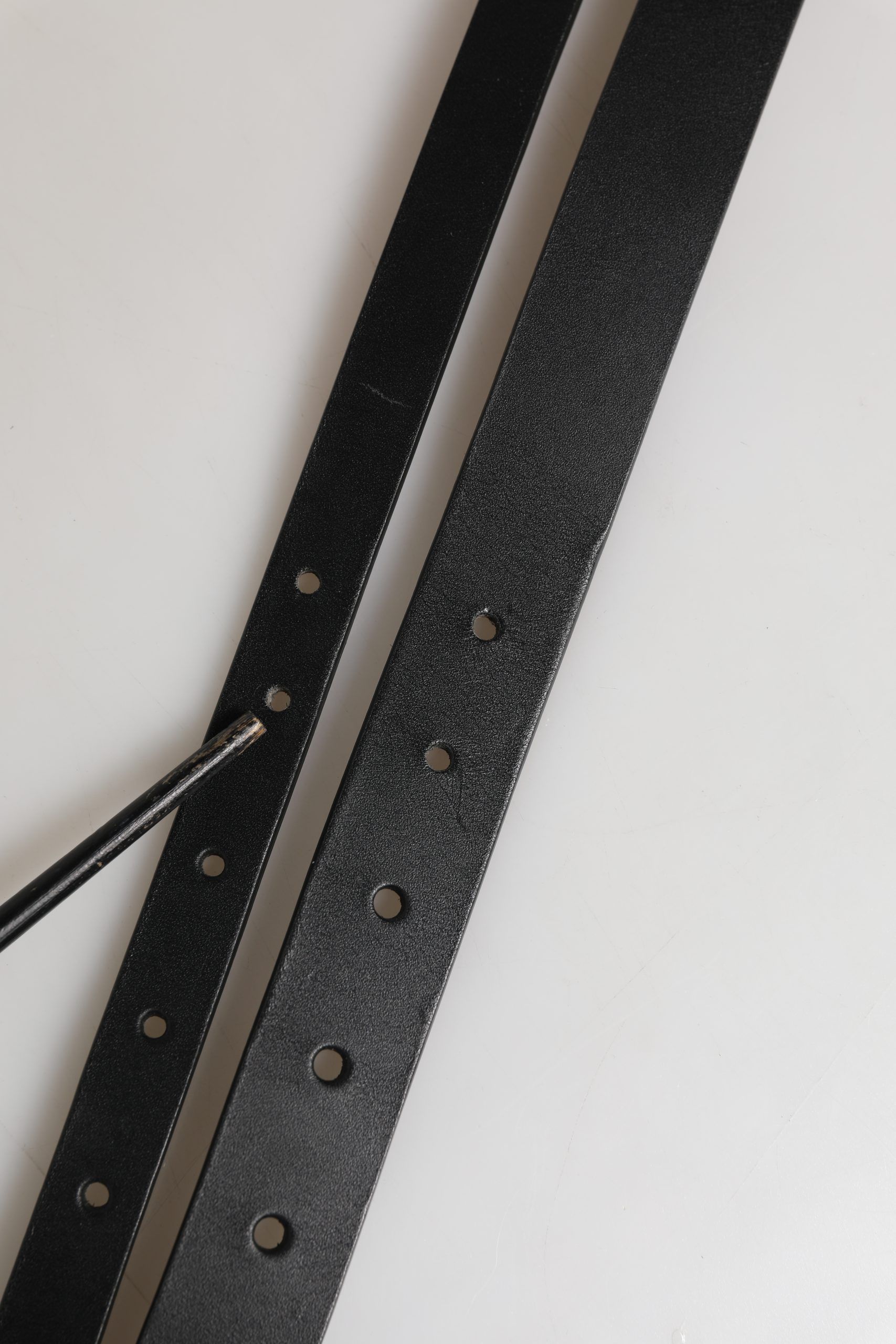 Double Strap Leather Silver Buckle Men's Belt (Pre-Owned) - Dolce & Gabbana - Modalova