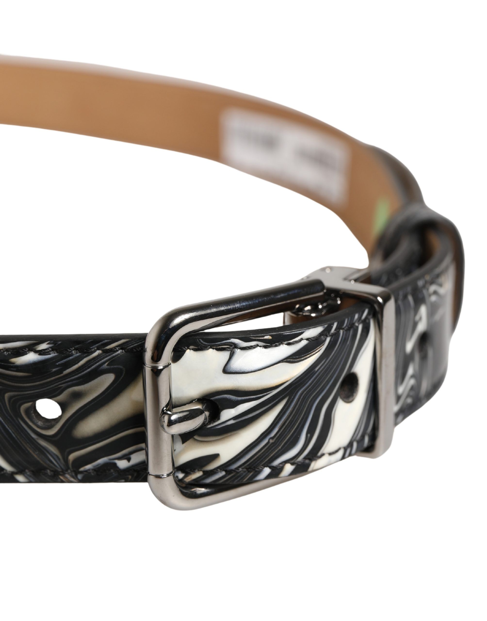 Men Marble Leather Metal Buckle Men's Belt - Dolce & Gabbana - Modalova
