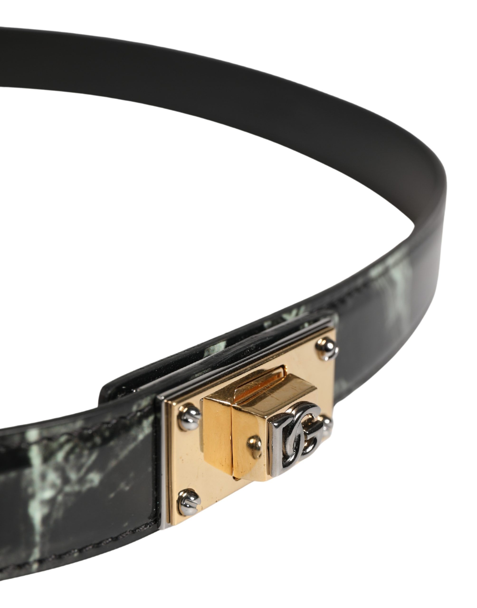Men Marble Leather DG Logo Buckle Men's Belt - Dolce & Gabbana - Modalova