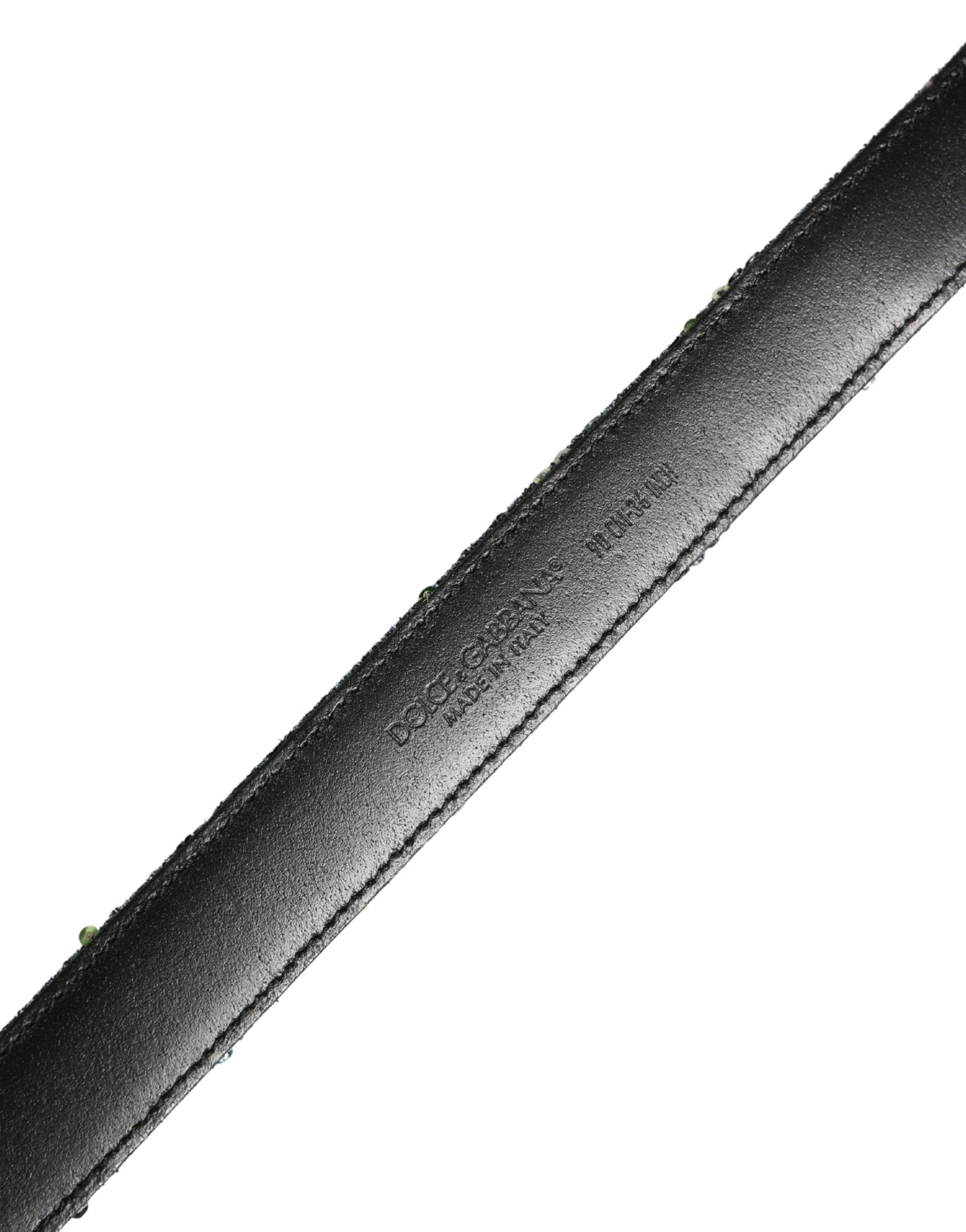 Men Sequin Silver Metal Buckle Men's Belt - Dolce & Gabbana - Modalova