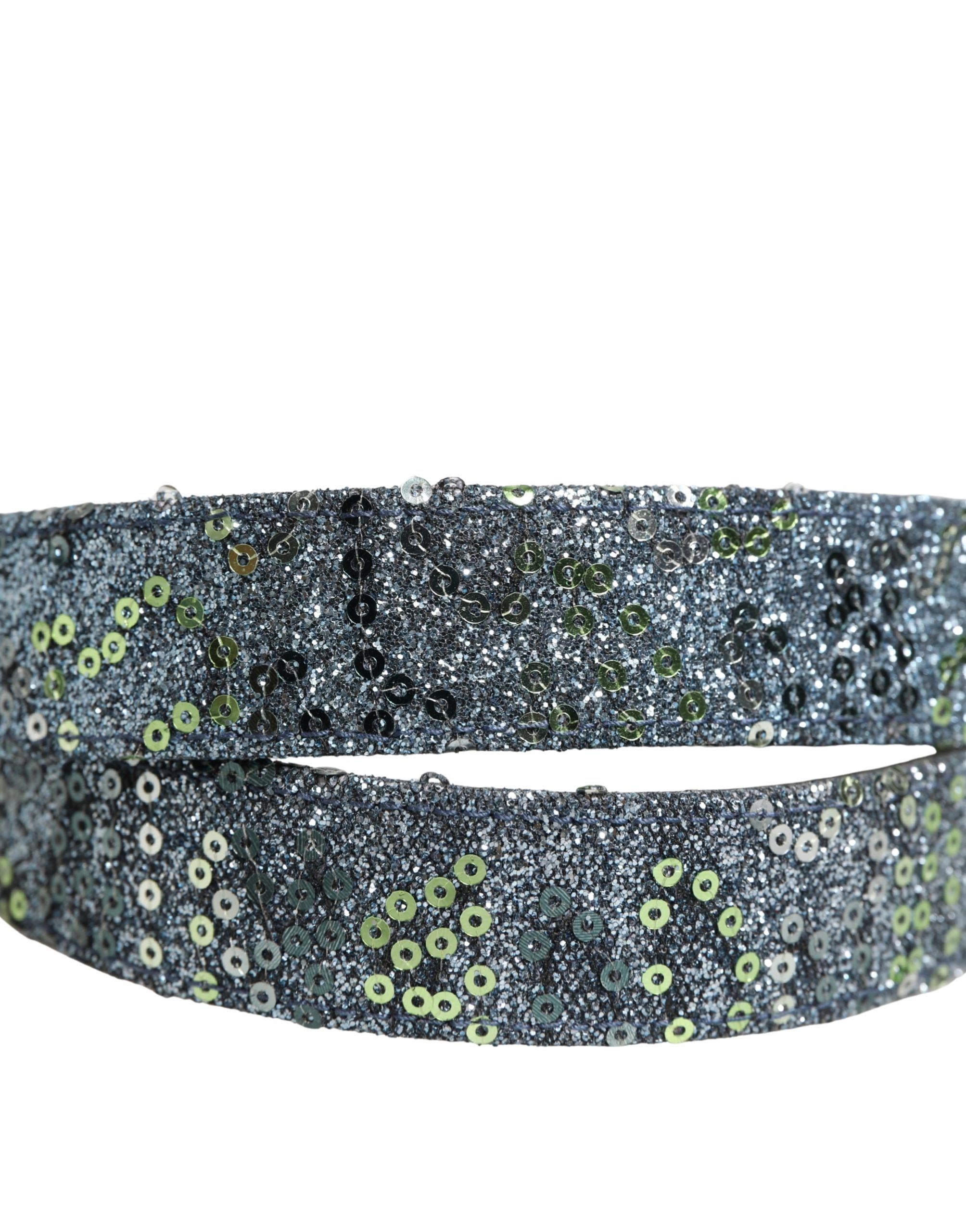 Men Sequin Silver Metal Buckle Men's Belt - Dolce & Gabbana - Modalova