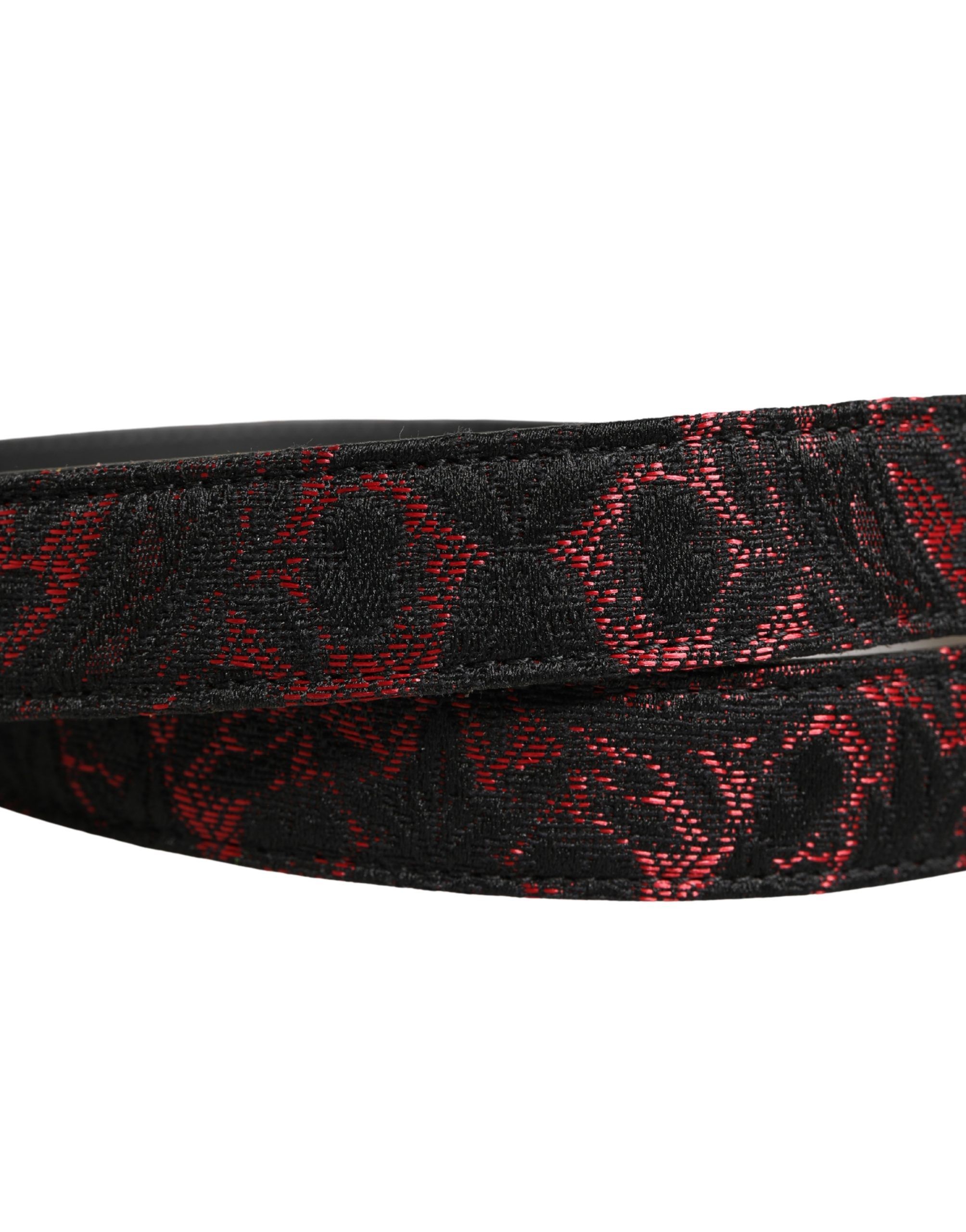 Black Red Polyester Silver Metal Buckle Men's Belt - Dolce & Gabbana - Modalova