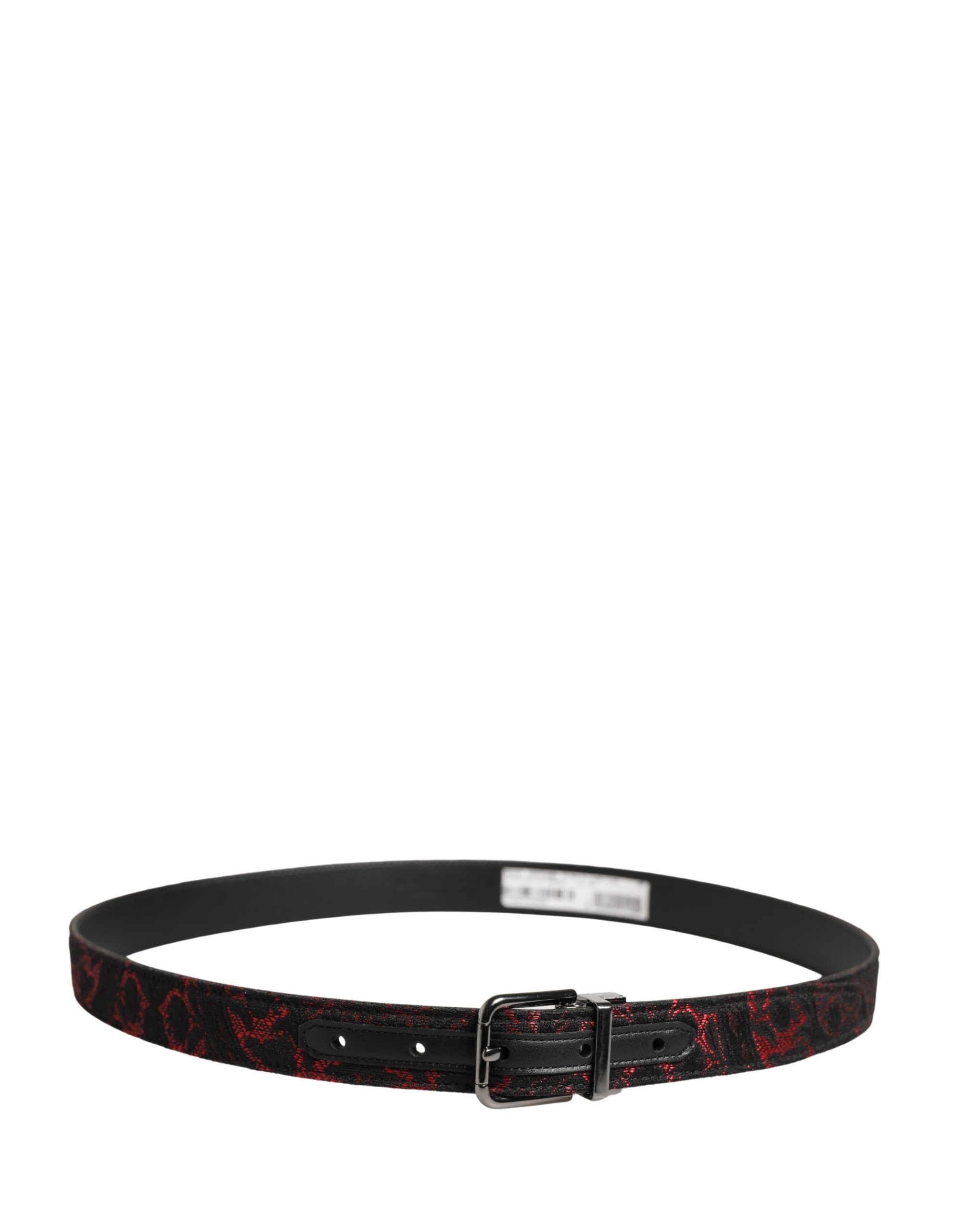 Black Red Polyester Silver Metal Buckle Men's Belt - Dolce & Gabbana - Modalova