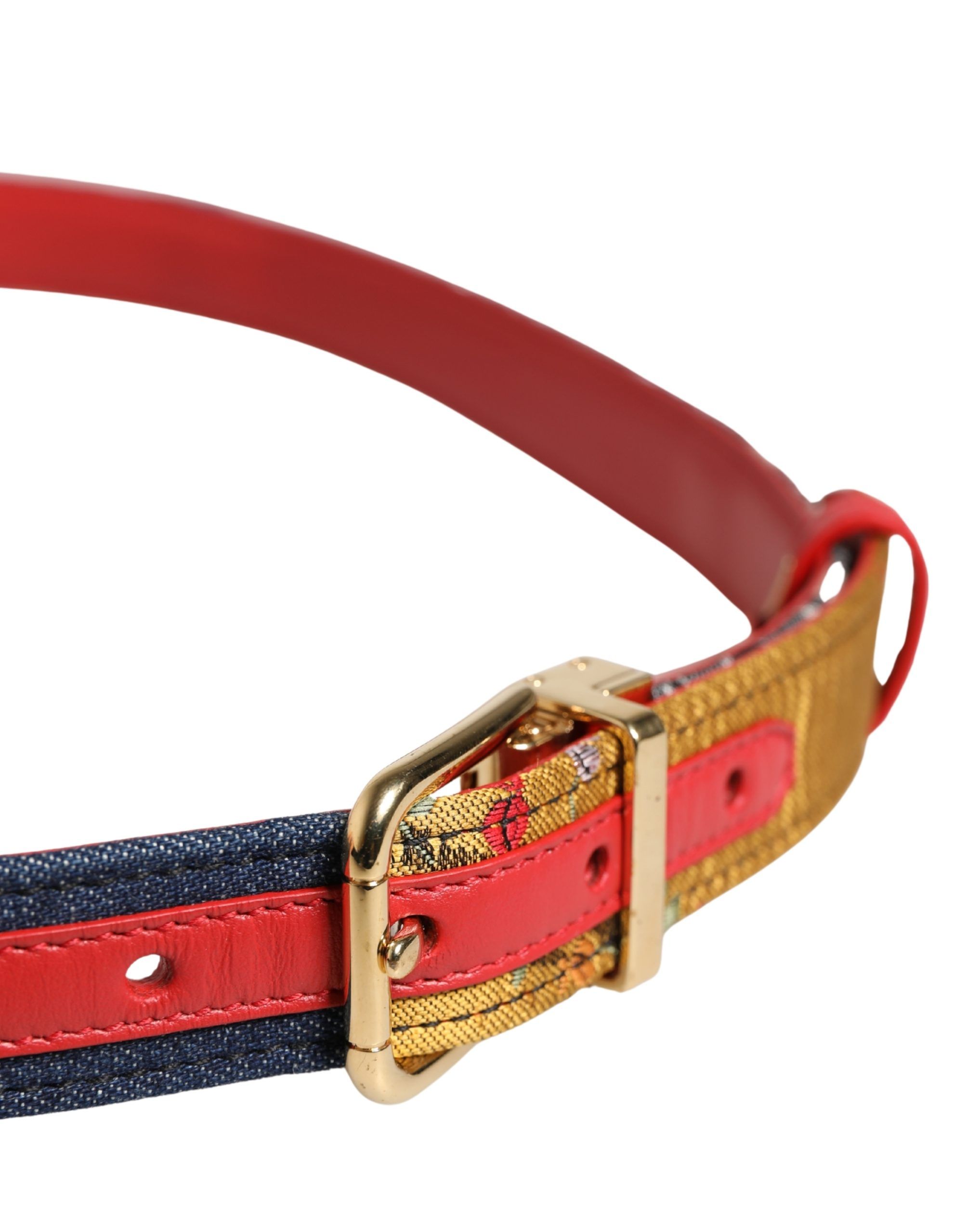 Floral Jacquard Metal Buckle Women's Belt - Dolce & Gabbana - Modalova