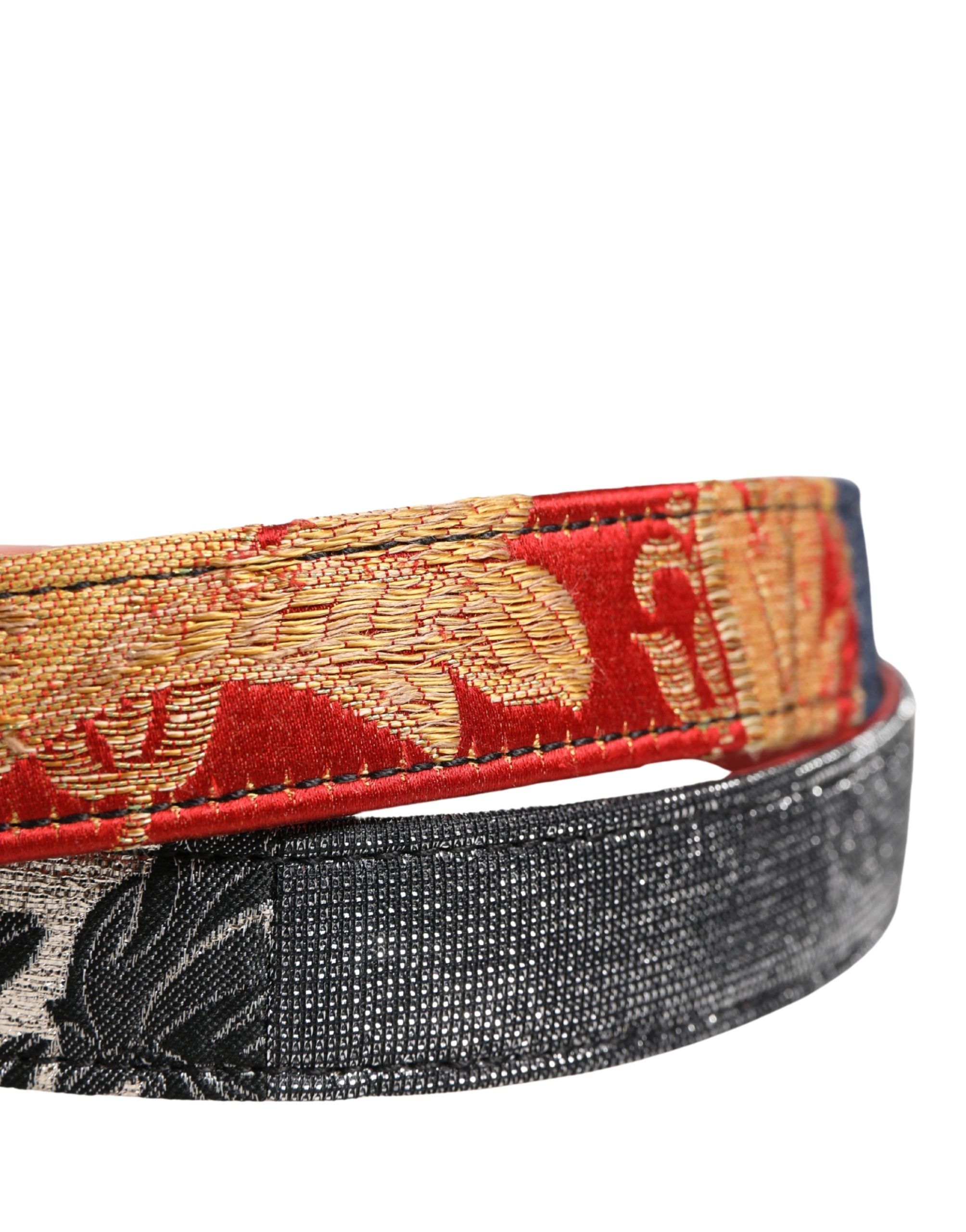 Floral Jacquard Metal Buckle Women's Belt - Dolce & Gabbana - Modalova
