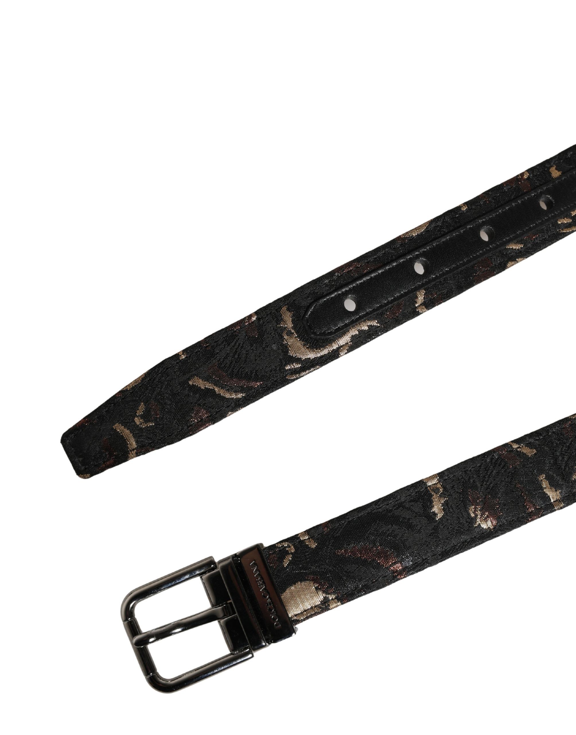 Jacquard Silver Metal Buckle Women's Belt - Dolce & Gabbana - Modalova
