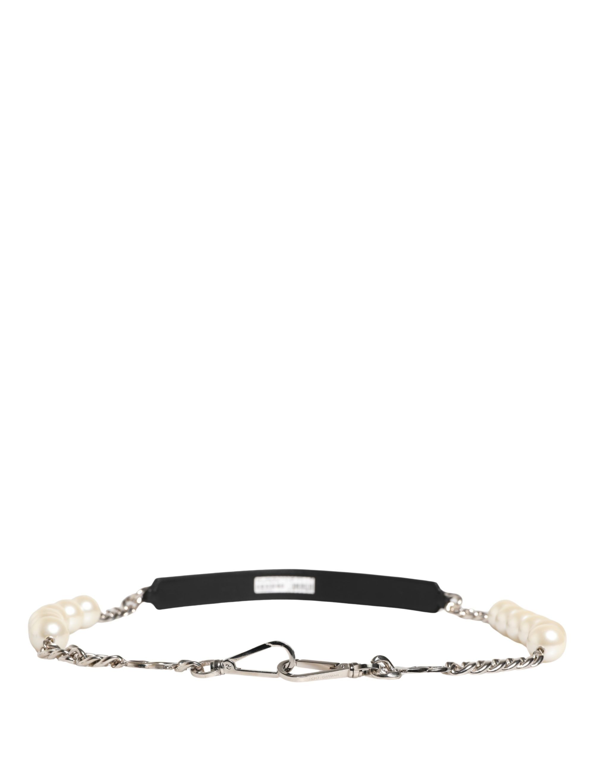 Black Leather Silver Chain Bag Accessory Shoulder Women's Strap - Dolce & Gabbana - Modalova