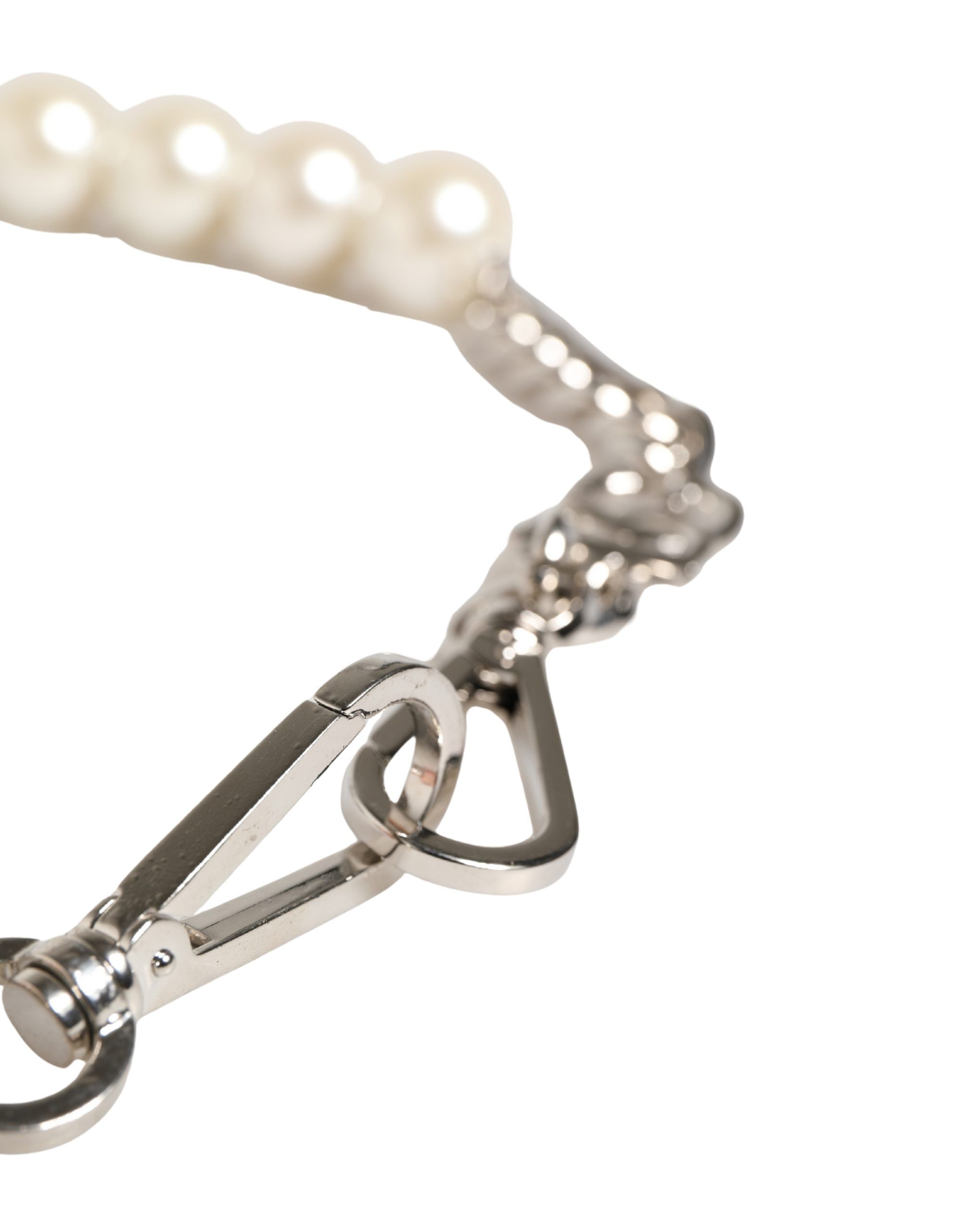 Black Leather Silver Chain Bag Accessory Shoulder Women's Strap - Dolce & Gabbana - Modalova