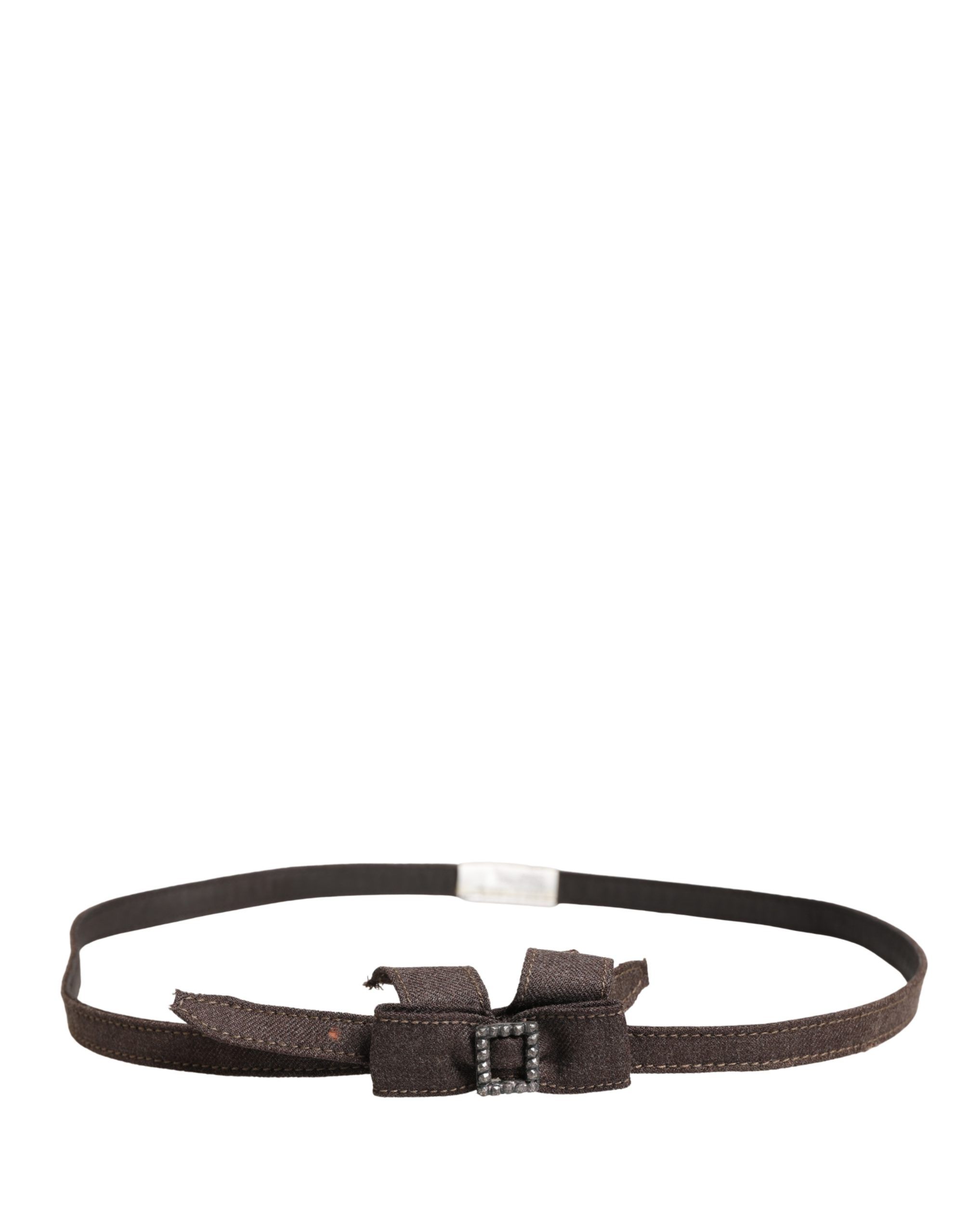 Dark Wool Bow Embellished Buckle Women's Belt - Ermanno Scervino - Modalova