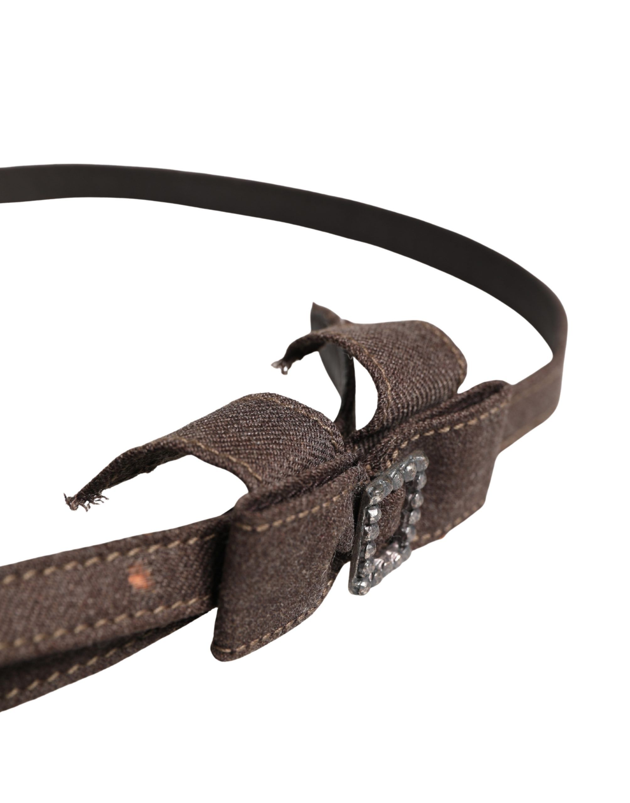 Dark Wool Bow Embellished Buckle Women's Belt - Ermanno Scervino - Modalova