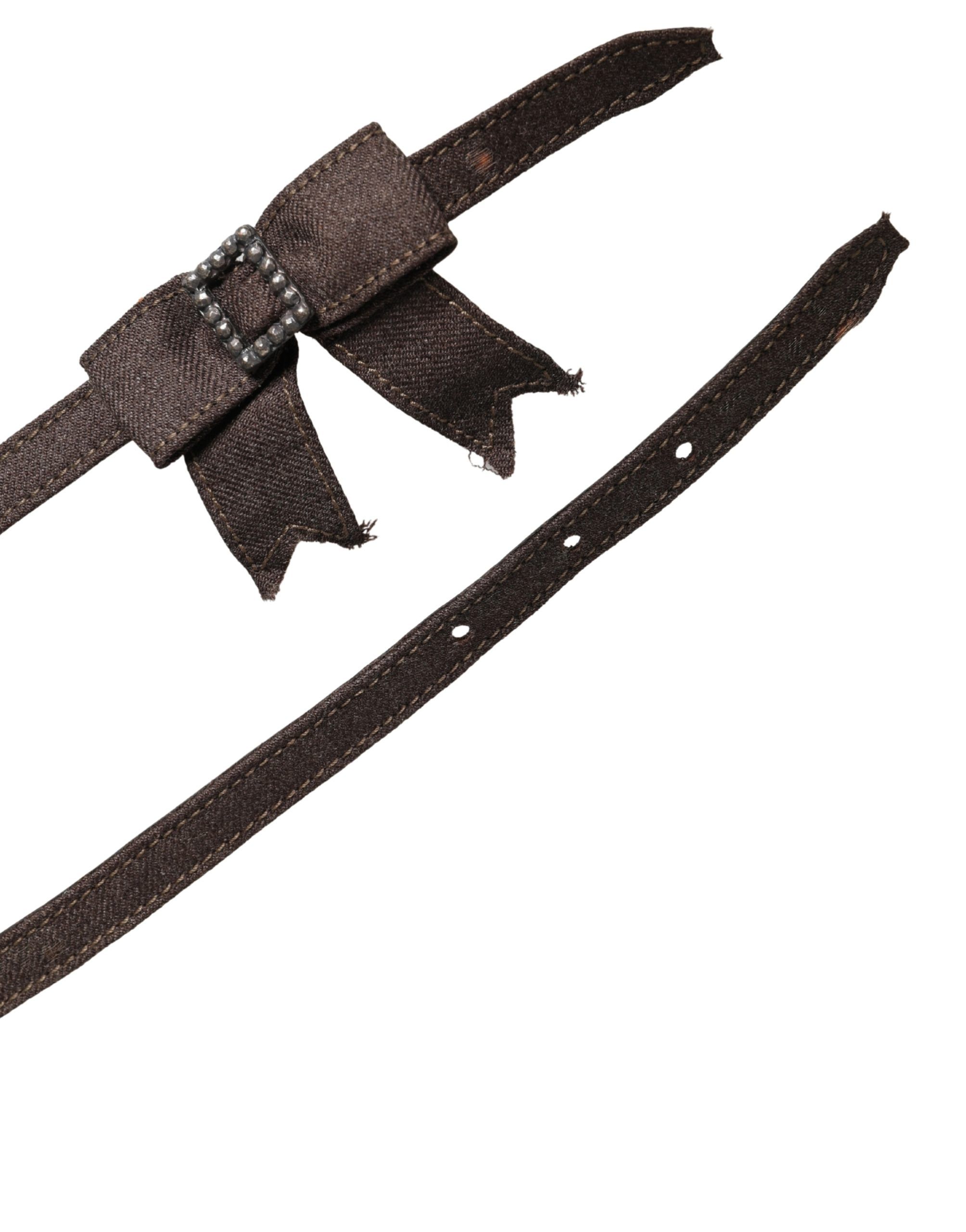 Dark Wool Bow Embellished Buckle Women's Belt - Ermanno Scervino - Modalova