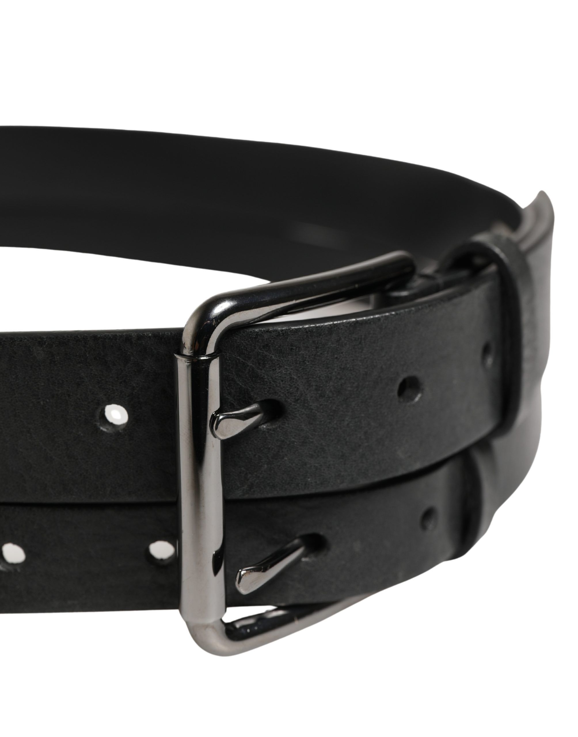 Double Strap Leather Silver Buckle Men's Belt (Pre-Owned) - Dolce & Gabbana - Modalova