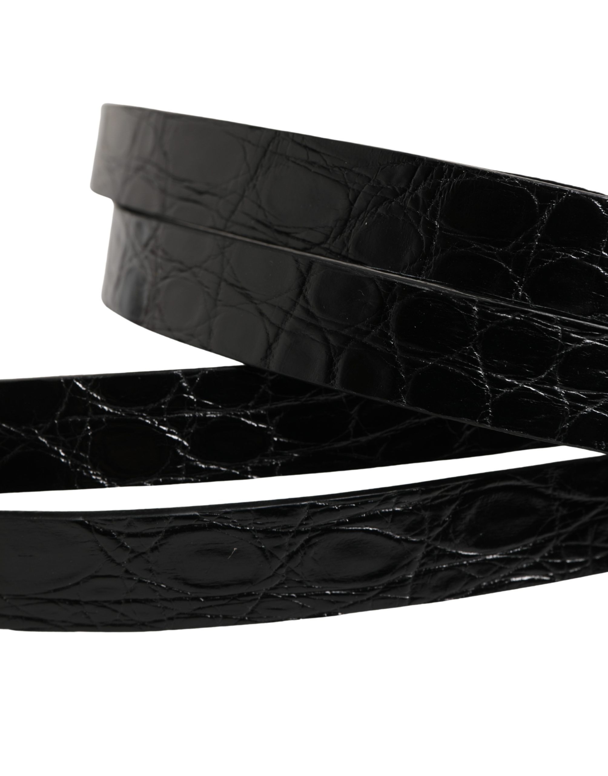 Double Strap Leather Silver Buckle Men's Belt - Dolce & Gabbana - Modalova