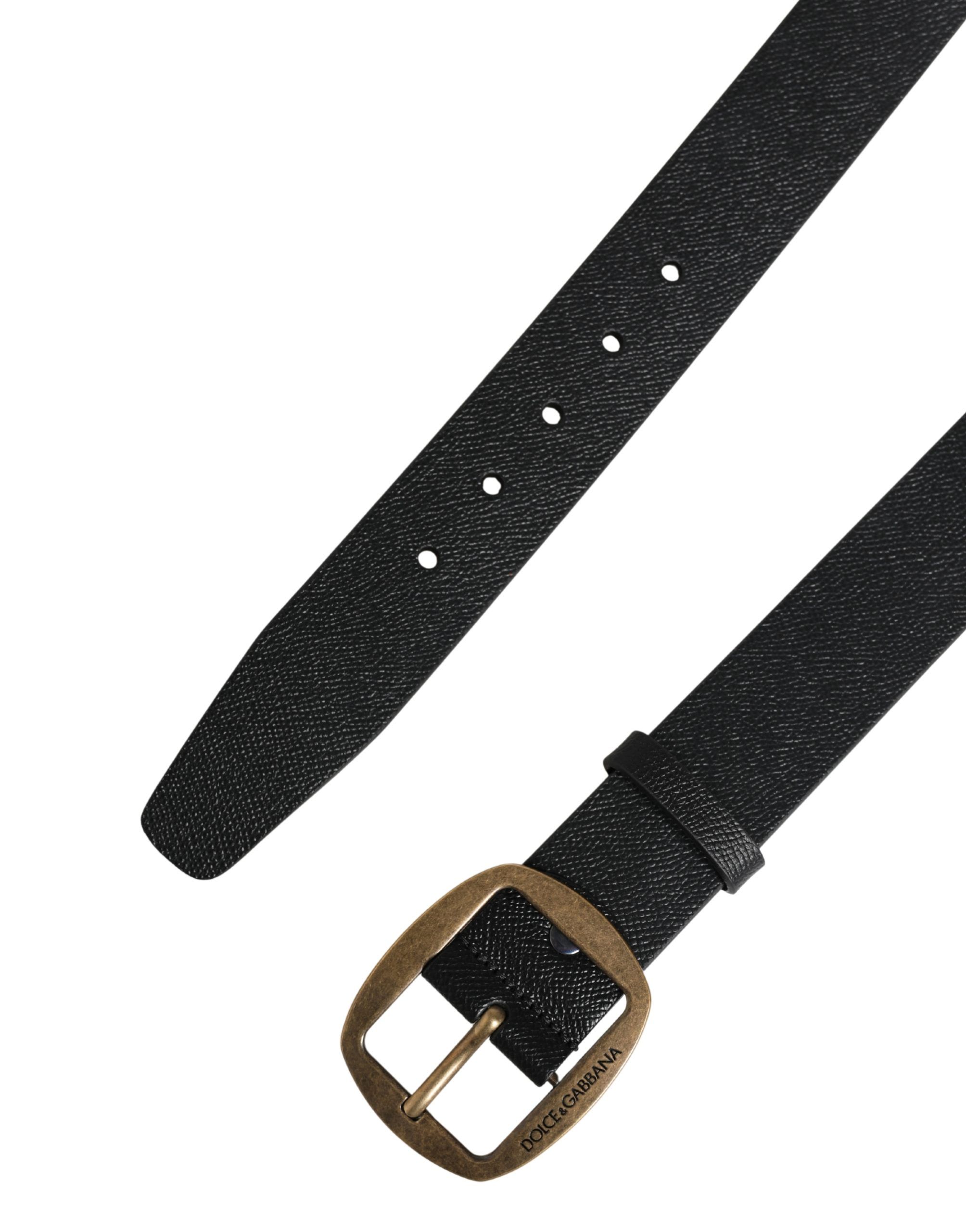 Men Classic Leather Metal Buckle Men's Belt - Dolce & Gabbana - Modalova