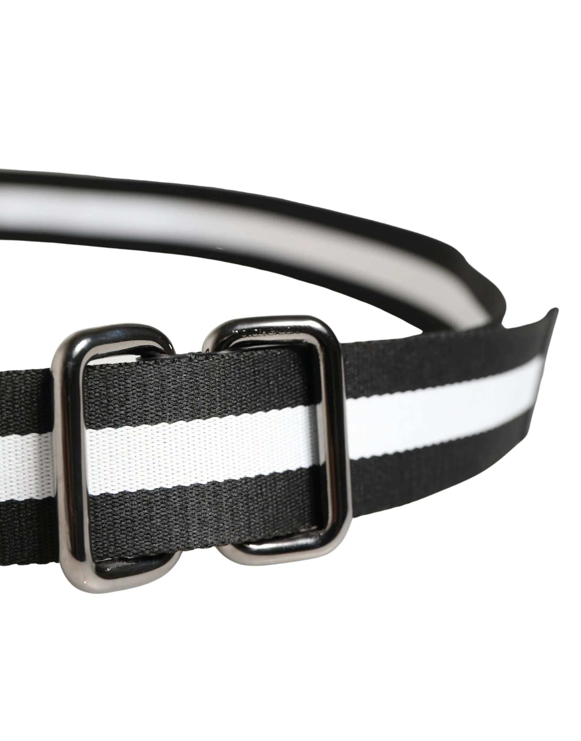 Men Black White Nylon Logo Metal Buckle Men's Belt (Pre-Owned) - Dolce & Gabbana - Modalova