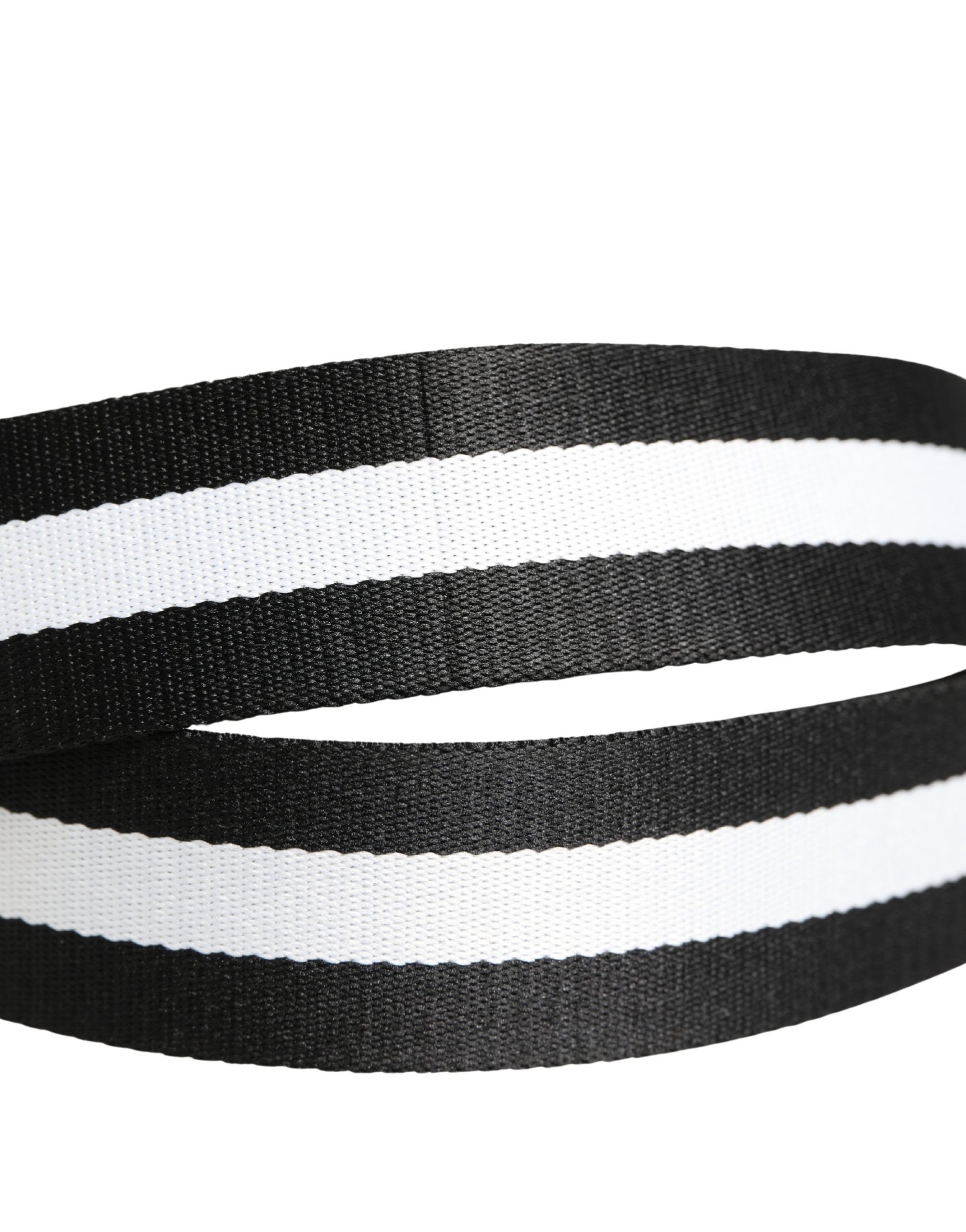 Men Black White Nylon Logo Metal Buckle Men's Belt (Pre-Owned) - Dolce & Gabbana - Modalova