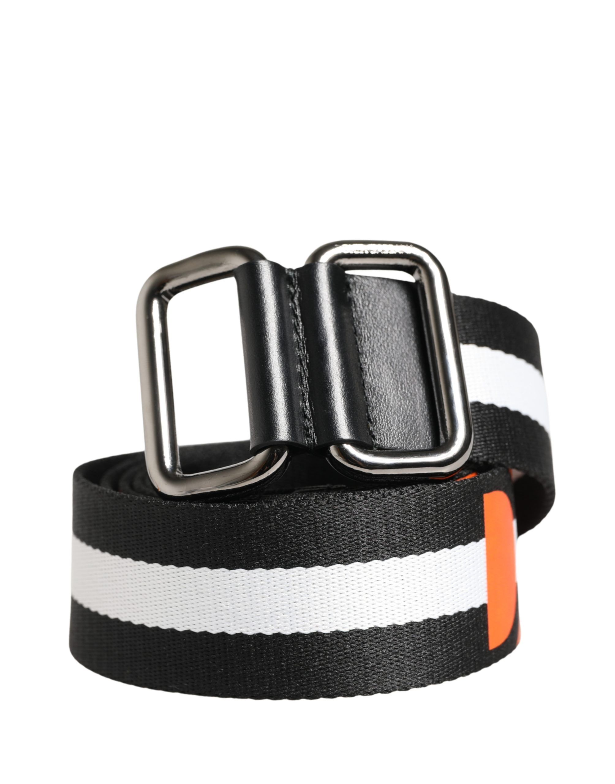 Men Black White Nylon Logo Metal Buckle Men's Belt - Dolce & Gabbana - Modalova