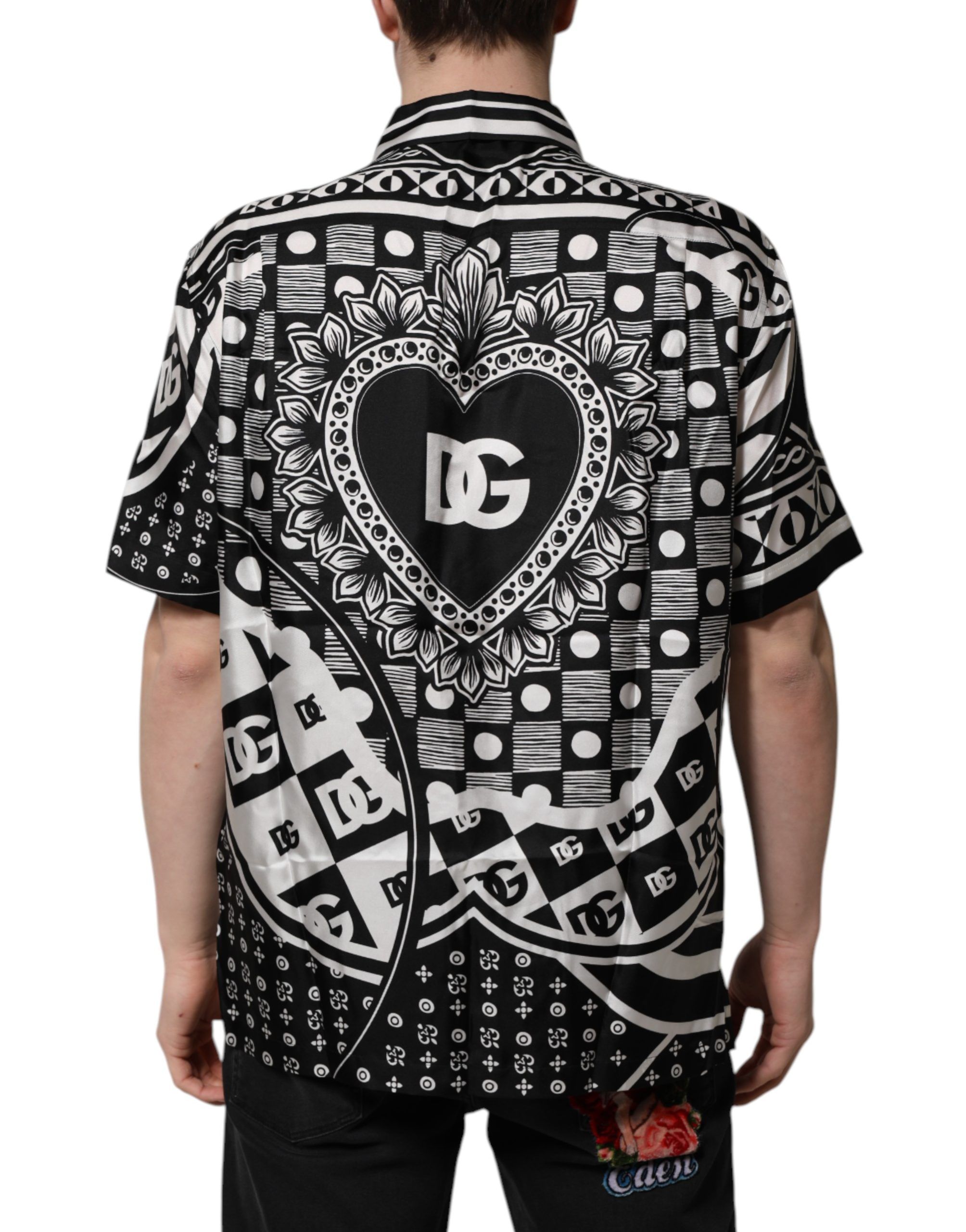Silk Logo Print Short Sleeves Men's Shirt (Pre-Owned) - Dolce & Gabbana - Modalova