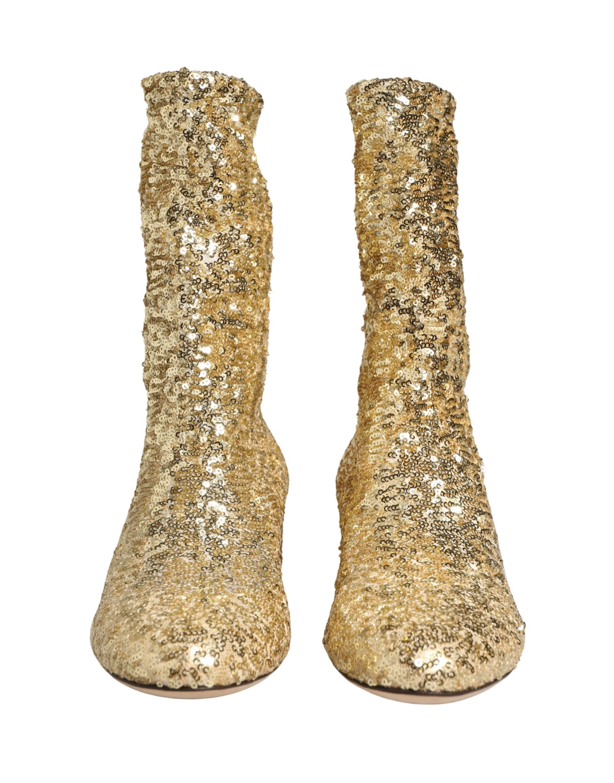 Sequined Short Boots Stretch Women's Shoes - Dolce & Gabbana - Modalova