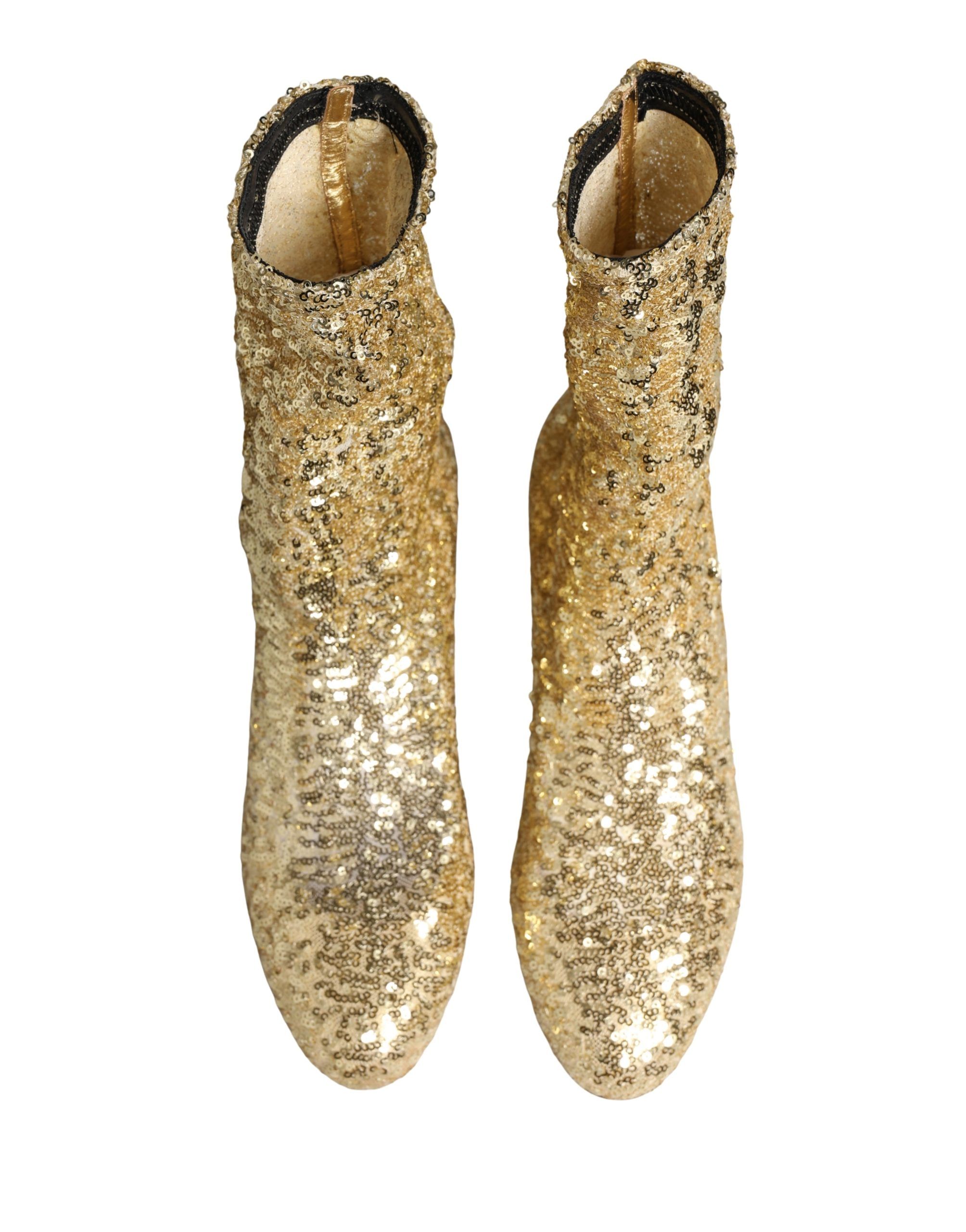 Sequined Short Boots Stretch Women's Shoes - Dolce & Gabbana - Modalova