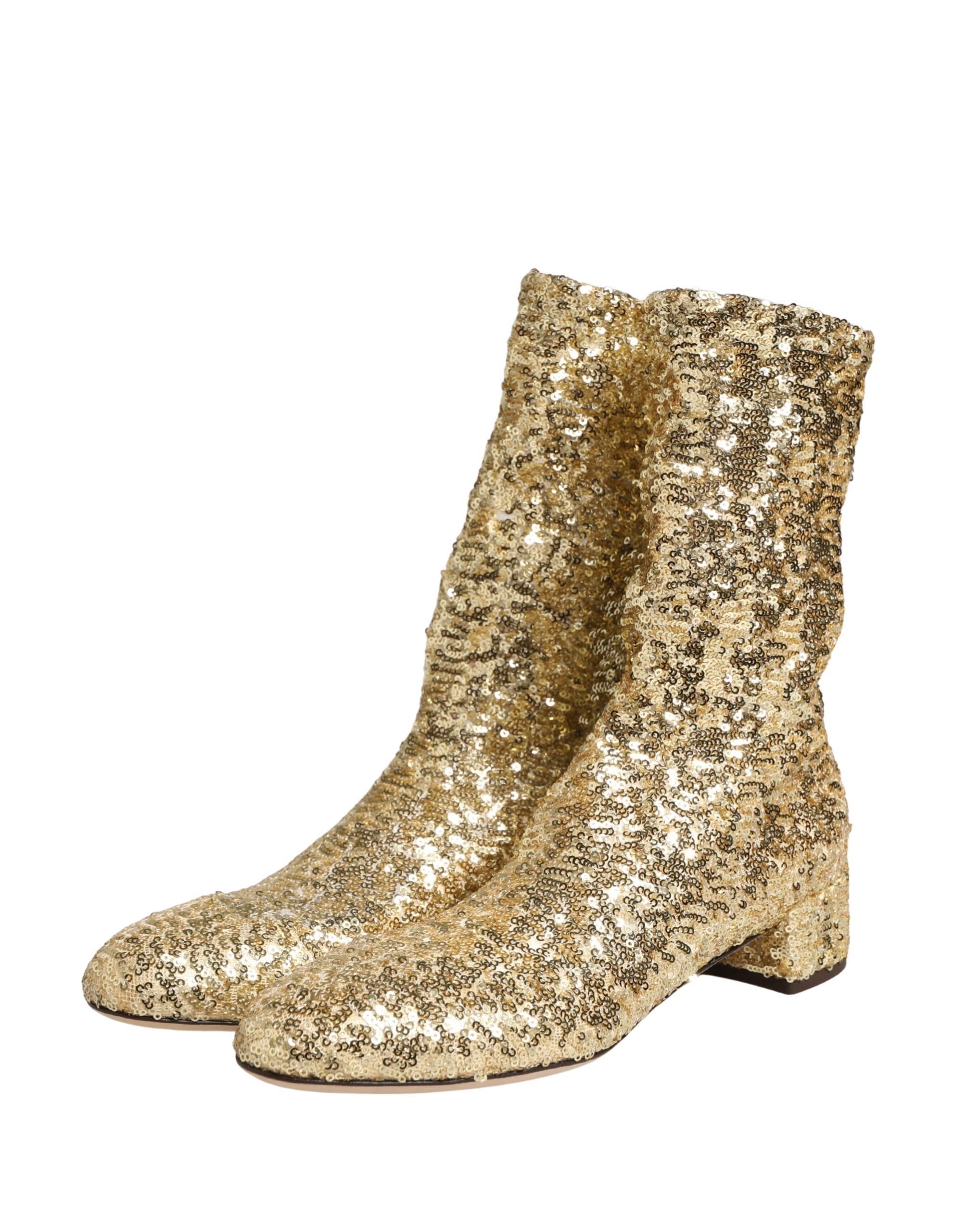 Sequined Short Boots Stretch Women's Shoes - Dolce & Gabbana - Modalova