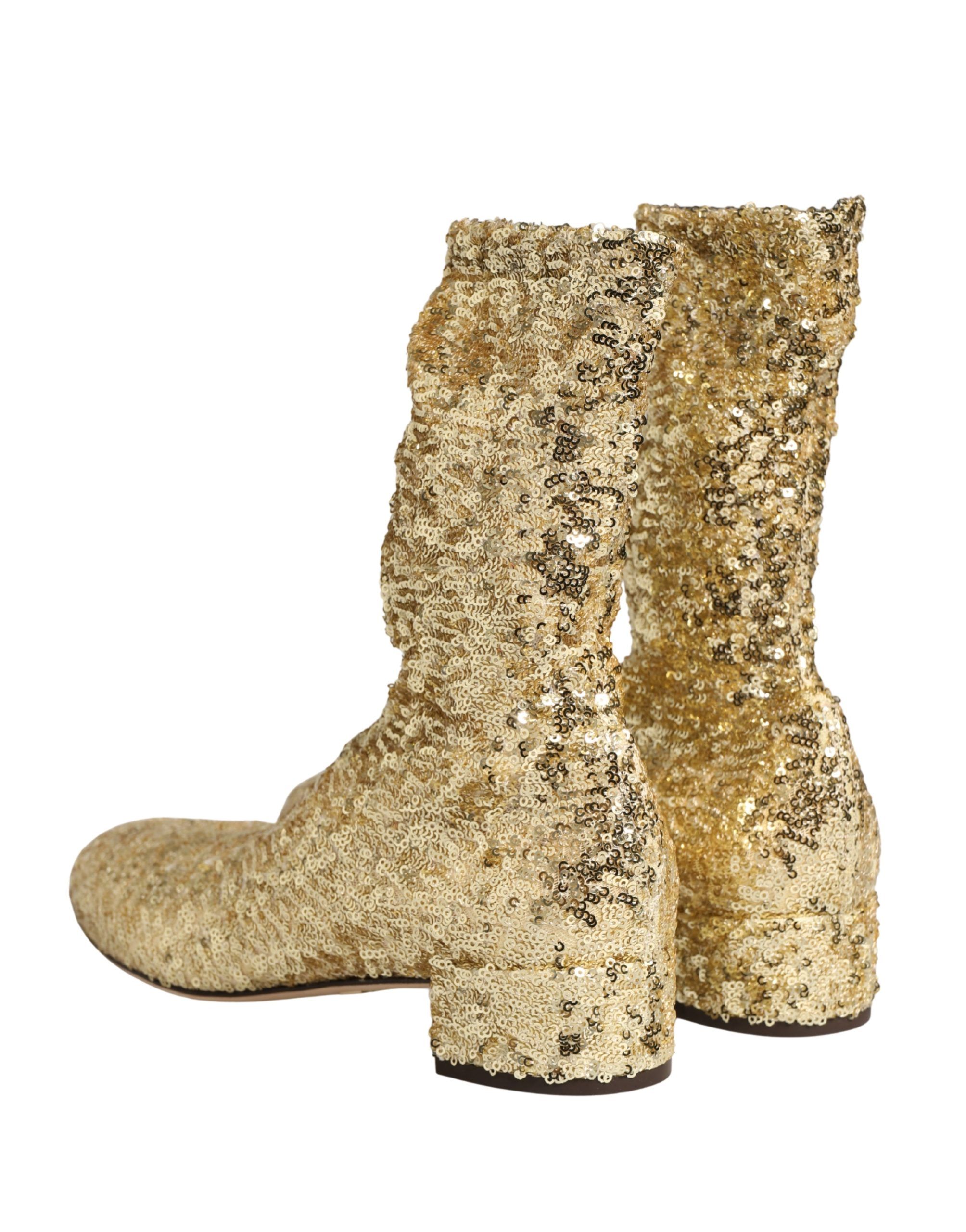 Sequined Short Boots Stretch Women's Shoes - Dolce & Gabbana - Modalova