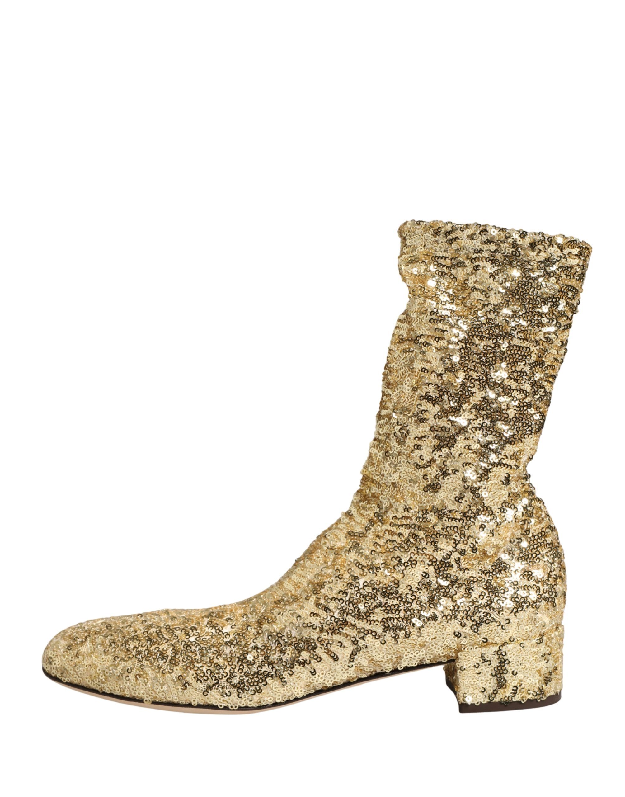 Sequined Short Boots Stretch Women's Shoes - Dolce & Gabbana - Modalova